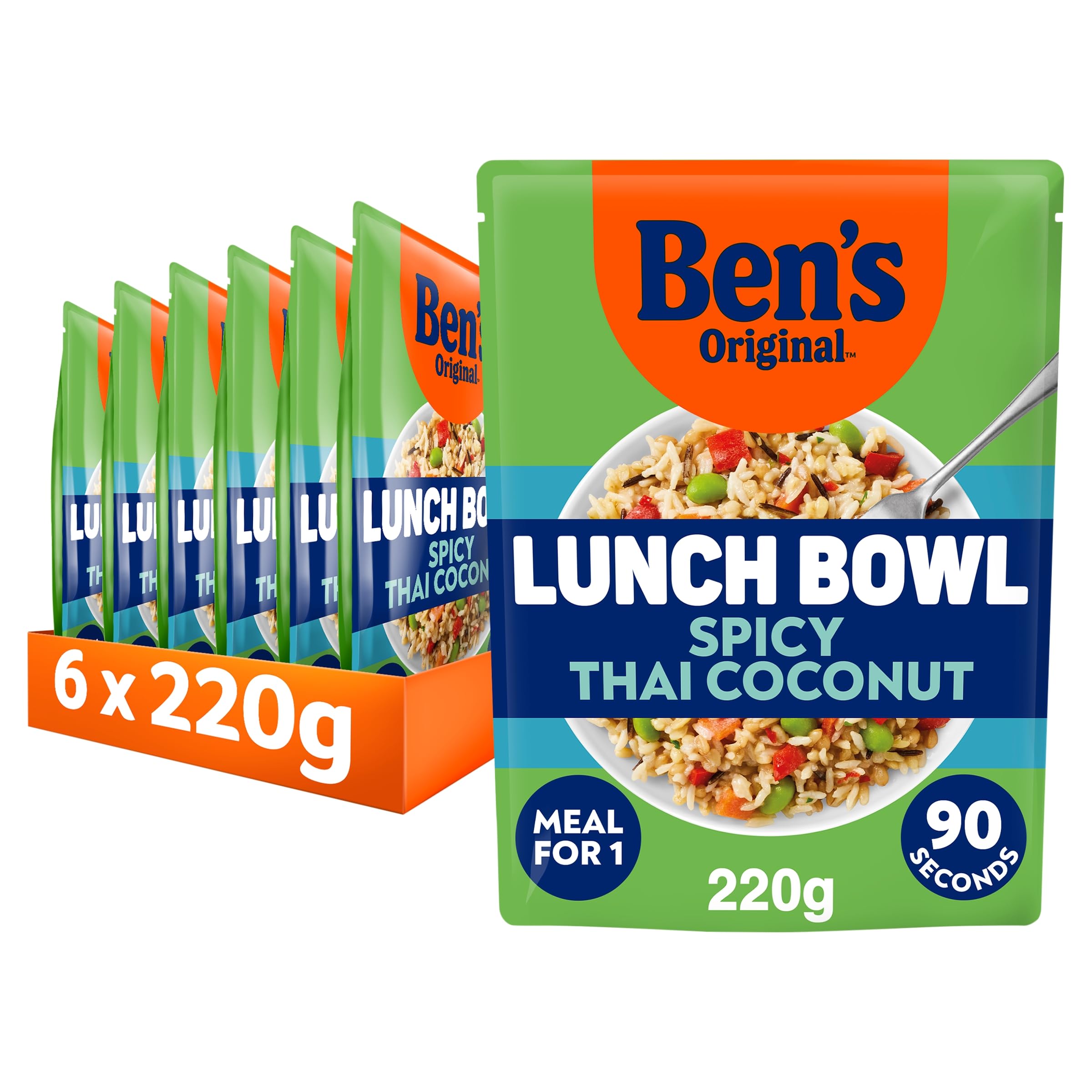Ben's Original - Salsa Style Lunch Bowl Wholegrain Rice and Pearl Barley Microwave Meal (6x 220g)