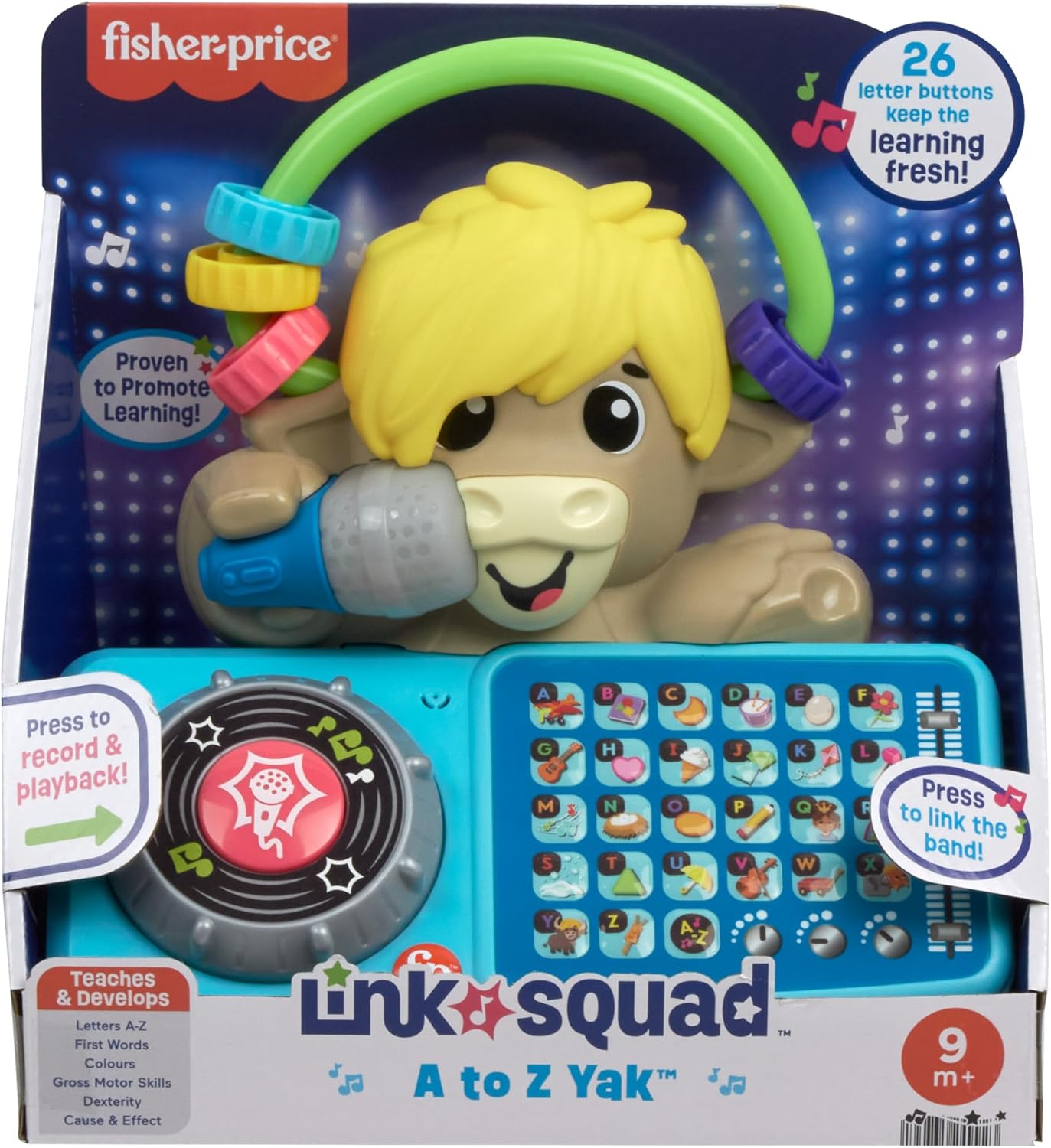 Fisher-Price Link Squad A to Z Yak Musical Learning Toy - Interactive DJ Playset for Toddlers 9M+ 3