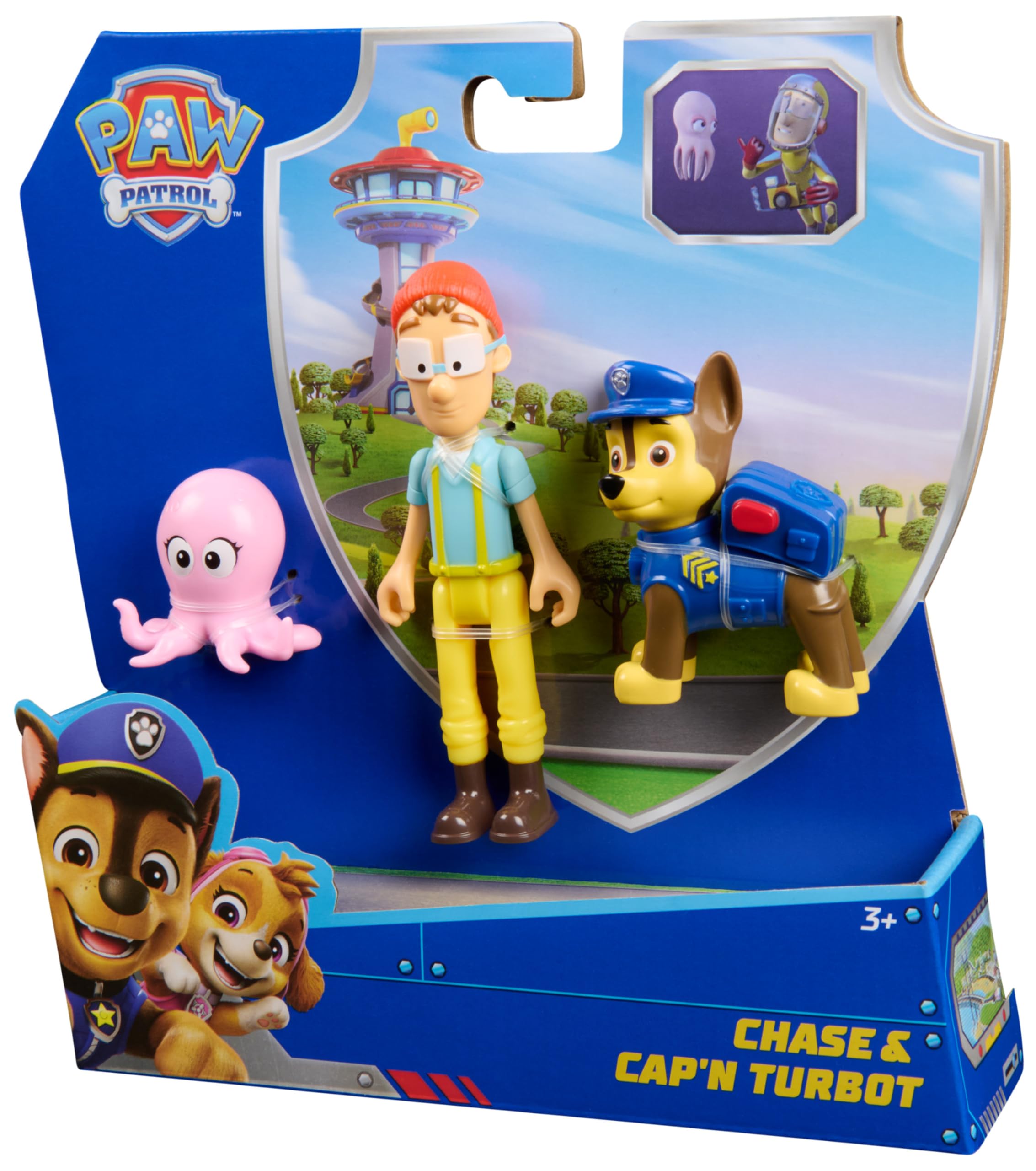 Paw Patrol Chase & Captain Turbot Figure Pack with Baby Octopus Toy Figure | Ages 3+ | 3 Figures Included 8