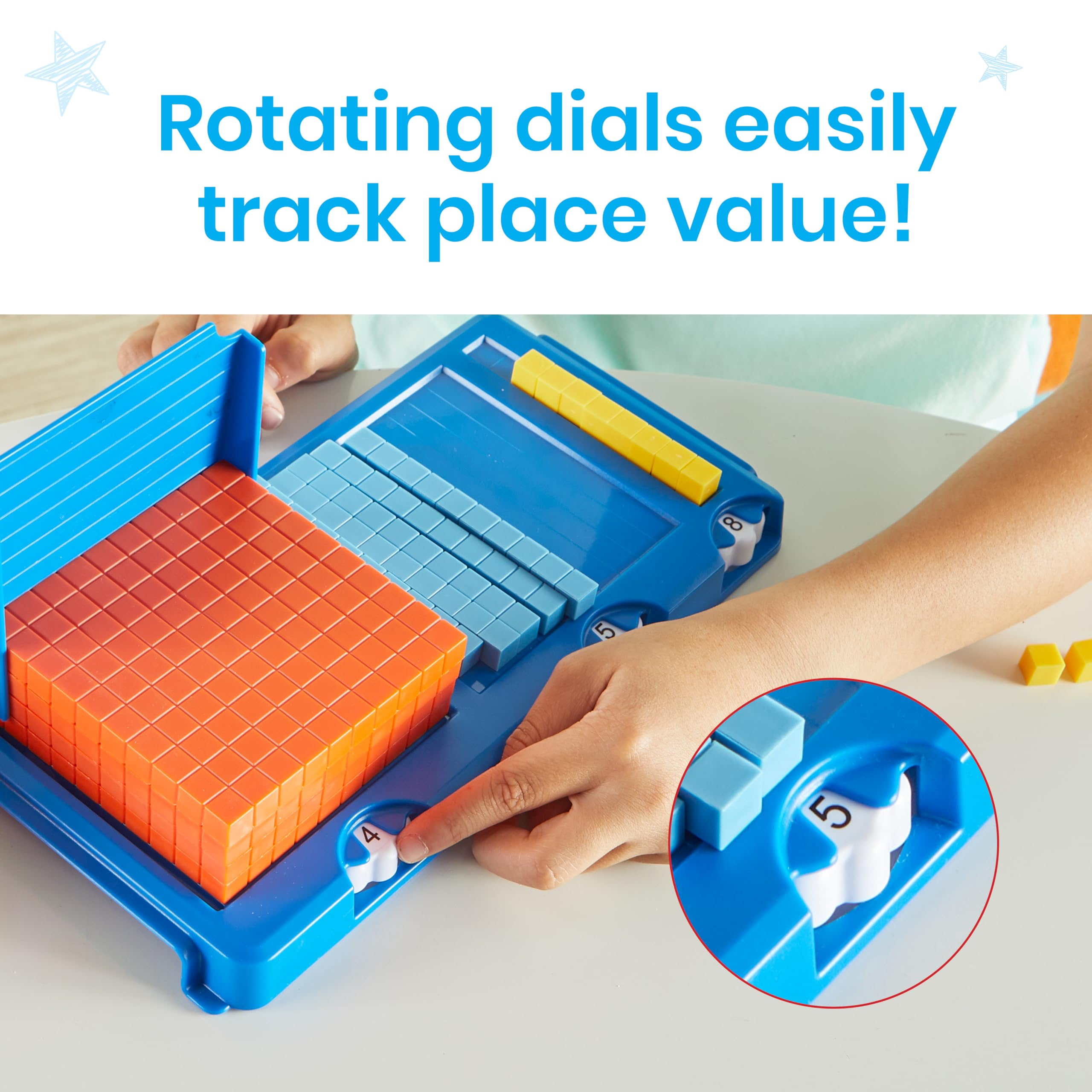 Learning Resources Place Value Frame with Base Ten Blocks - Hands-On Math Learning for Ages 5-9 7