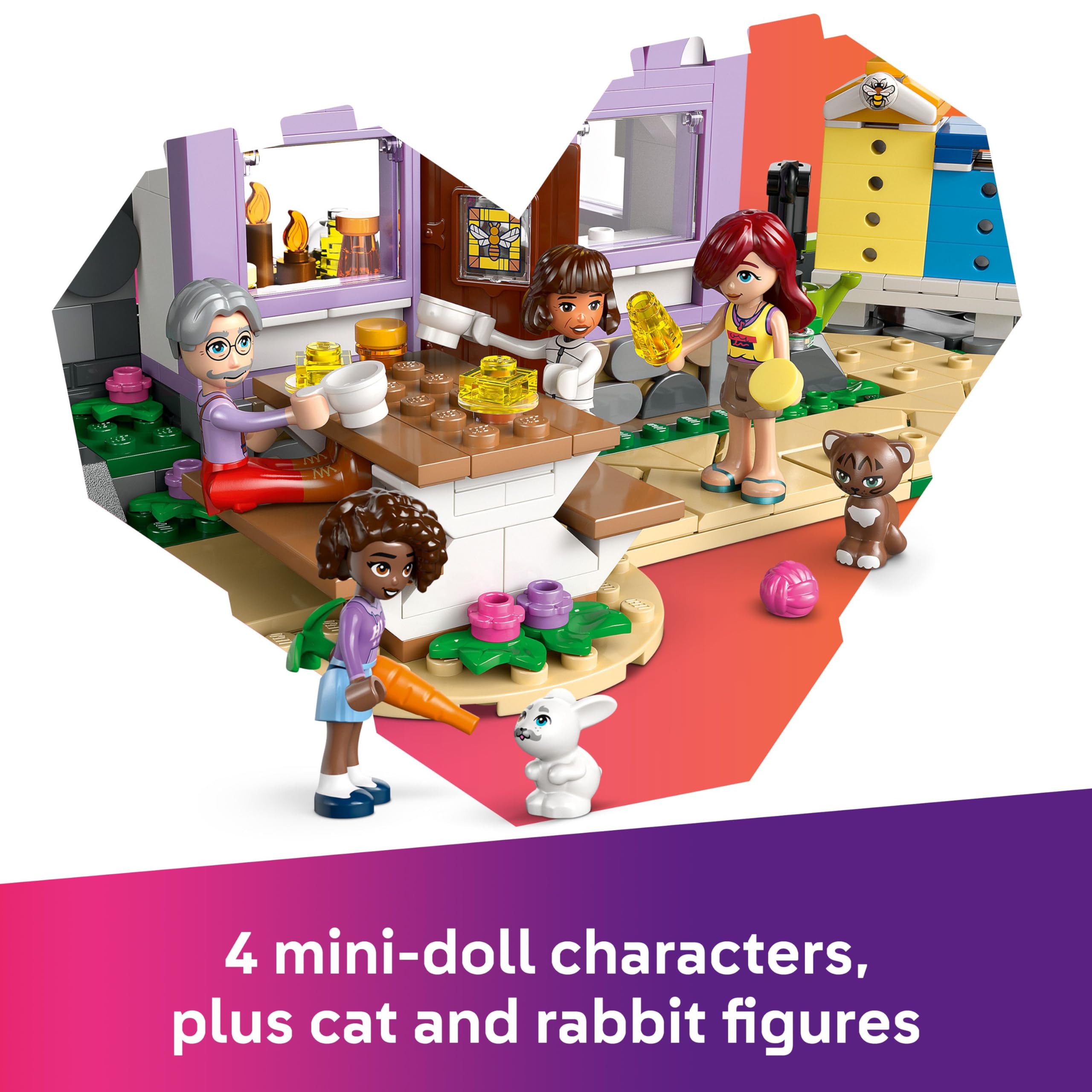 LEGO Friends Beekeepers’ House and Flower Garden Playset - 1161-Piece Building Set with 4 Mini Dolls, Cat and Rabbit Figures for Ages 12+ 14