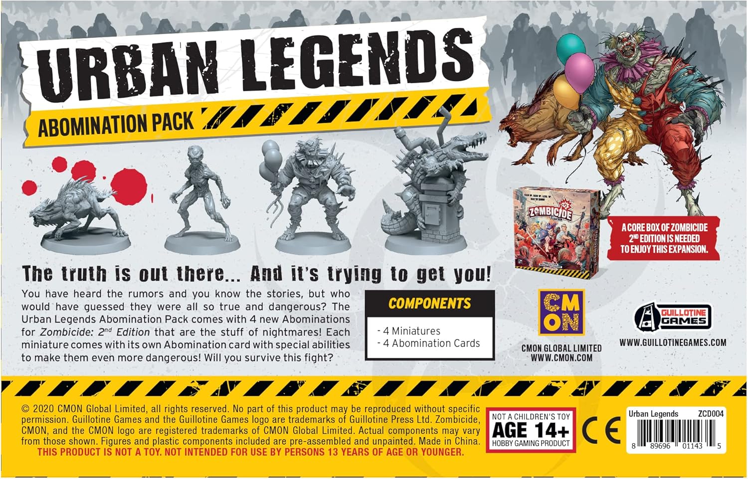 CMON Zombicide 2nd Edition Urban Legends Abomination Pack – 4 Detailed Miniatures 5