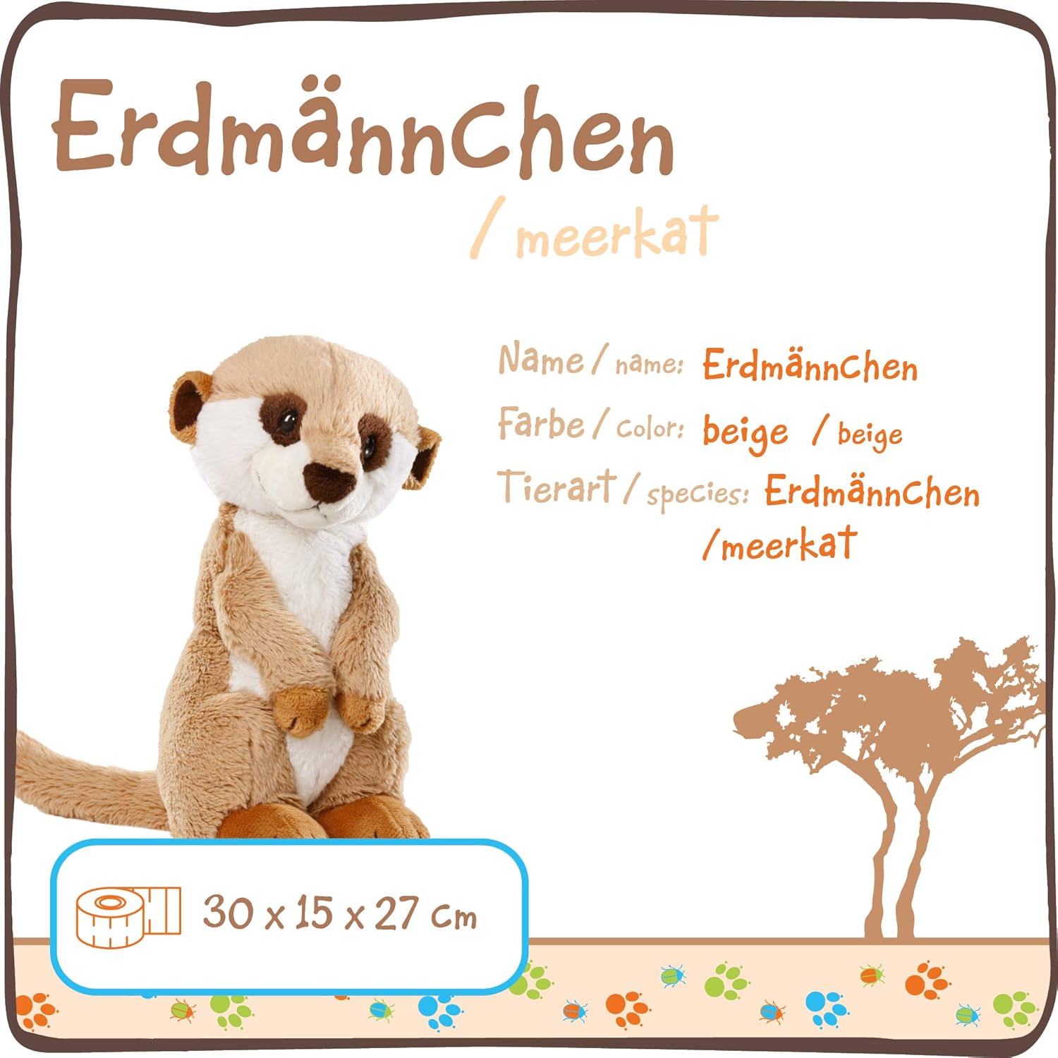 NICI Meerkat Plush Toy - Soft Stuffed Animal for All Ages, 30 cm 7