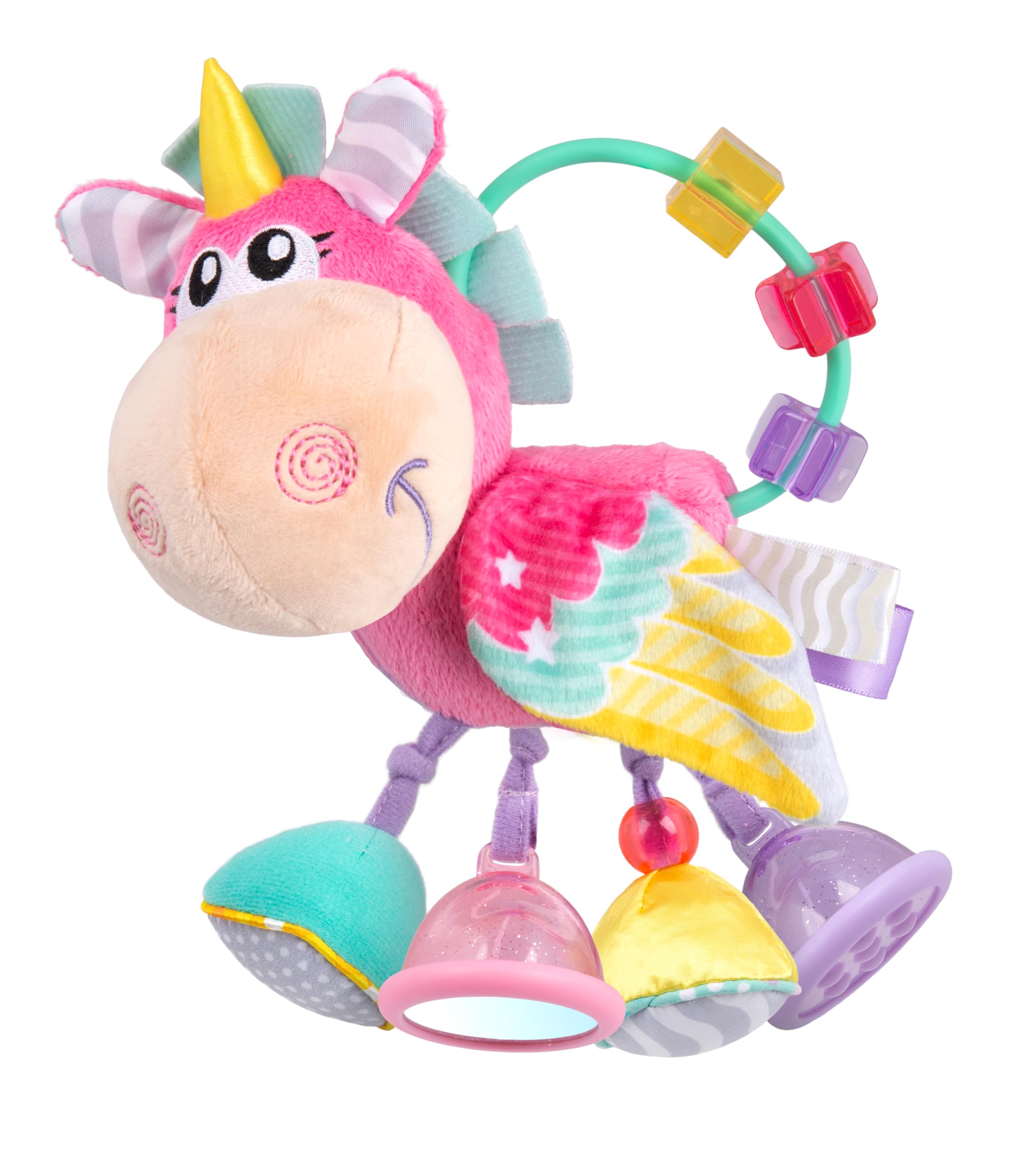 Playgro Unicorn Clip Clop Activity Rattle - Sensory Teether for 3M+