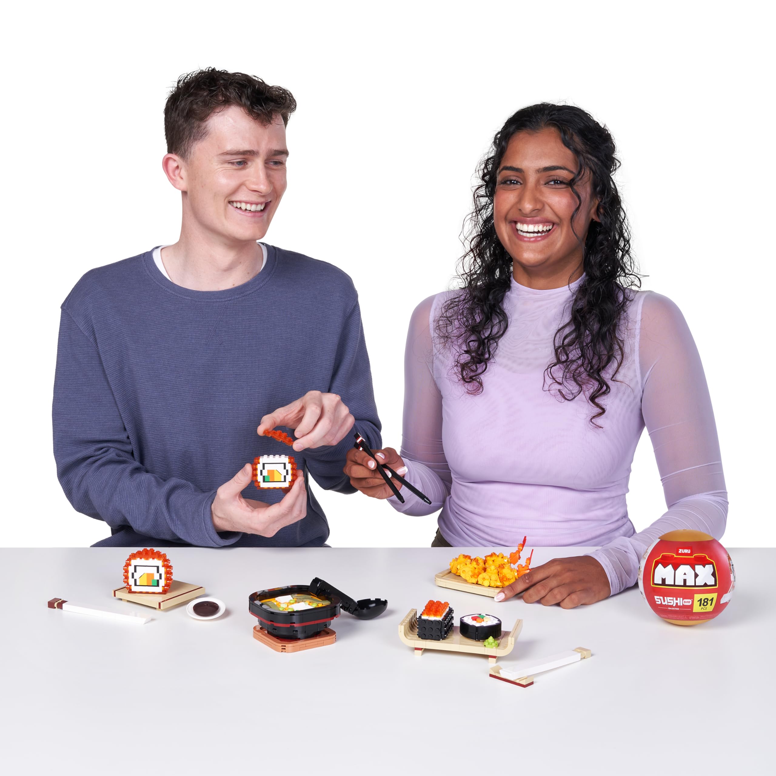 Max Build More Premium Sushi Bar Collection - California Roll Building Set | 181 Pieces | Ages 8+ 8