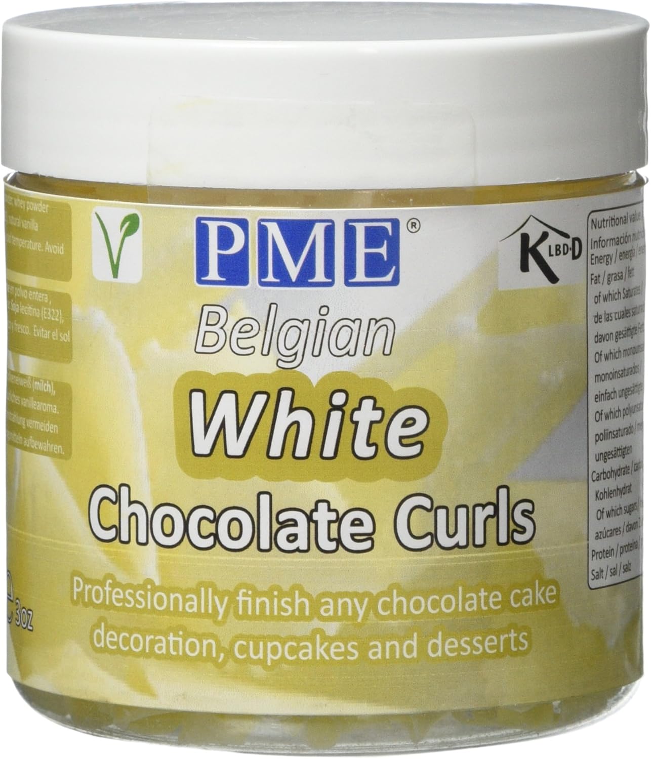 PME - Belgian White Chocolate Curls Baking Decoration 85 g