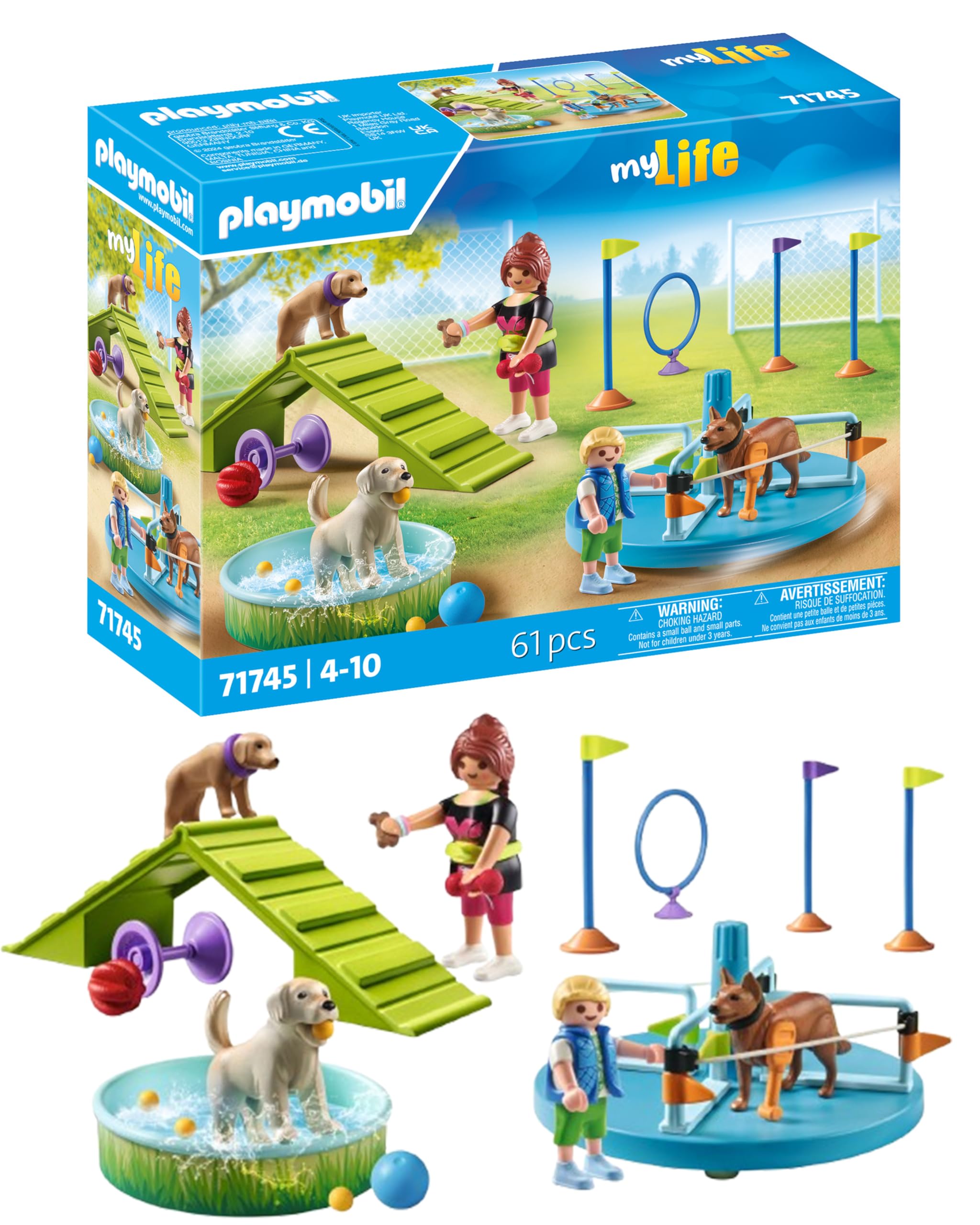 Playmobil My Life Dog Playground Playset - Interactive Dog Figures Toy for Kids 4+