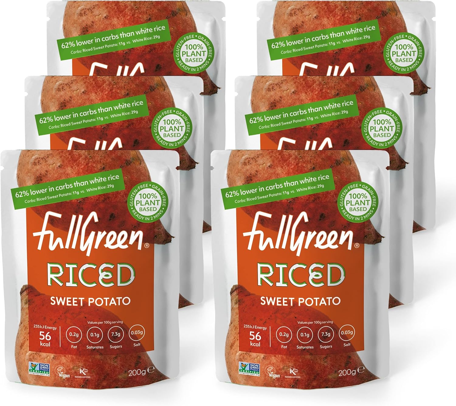 Fullgreen - Riced Sweet Potato (Case of 6 Pouches)