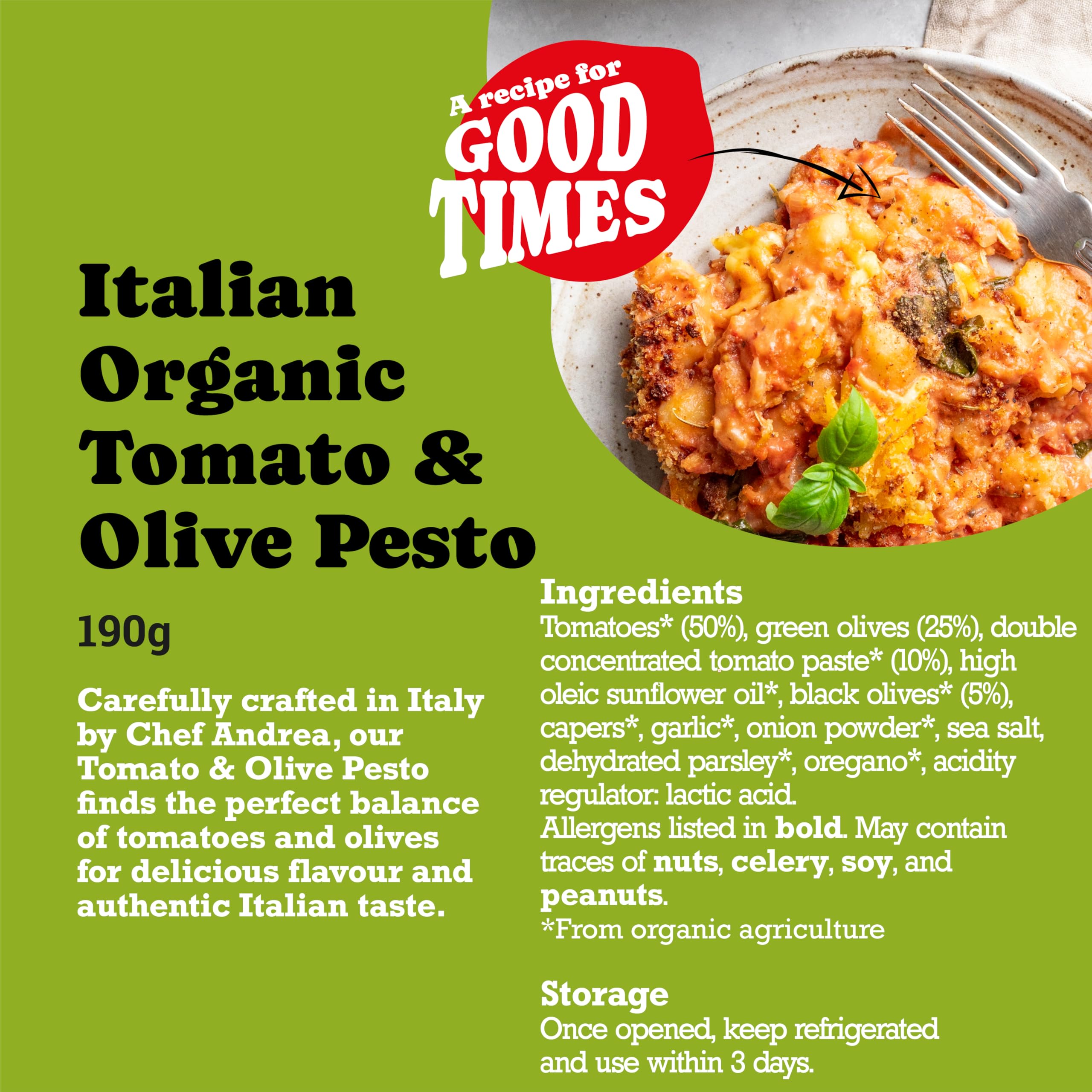 Mr Organic - Organic No Added Sugar Tomato & Olive Pesto 190g 3