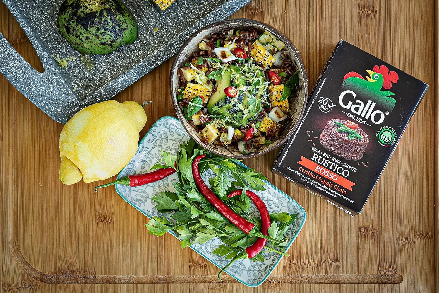 Riso Gallo Rustico Rosso Red Wholegrain Rice, 500g 5