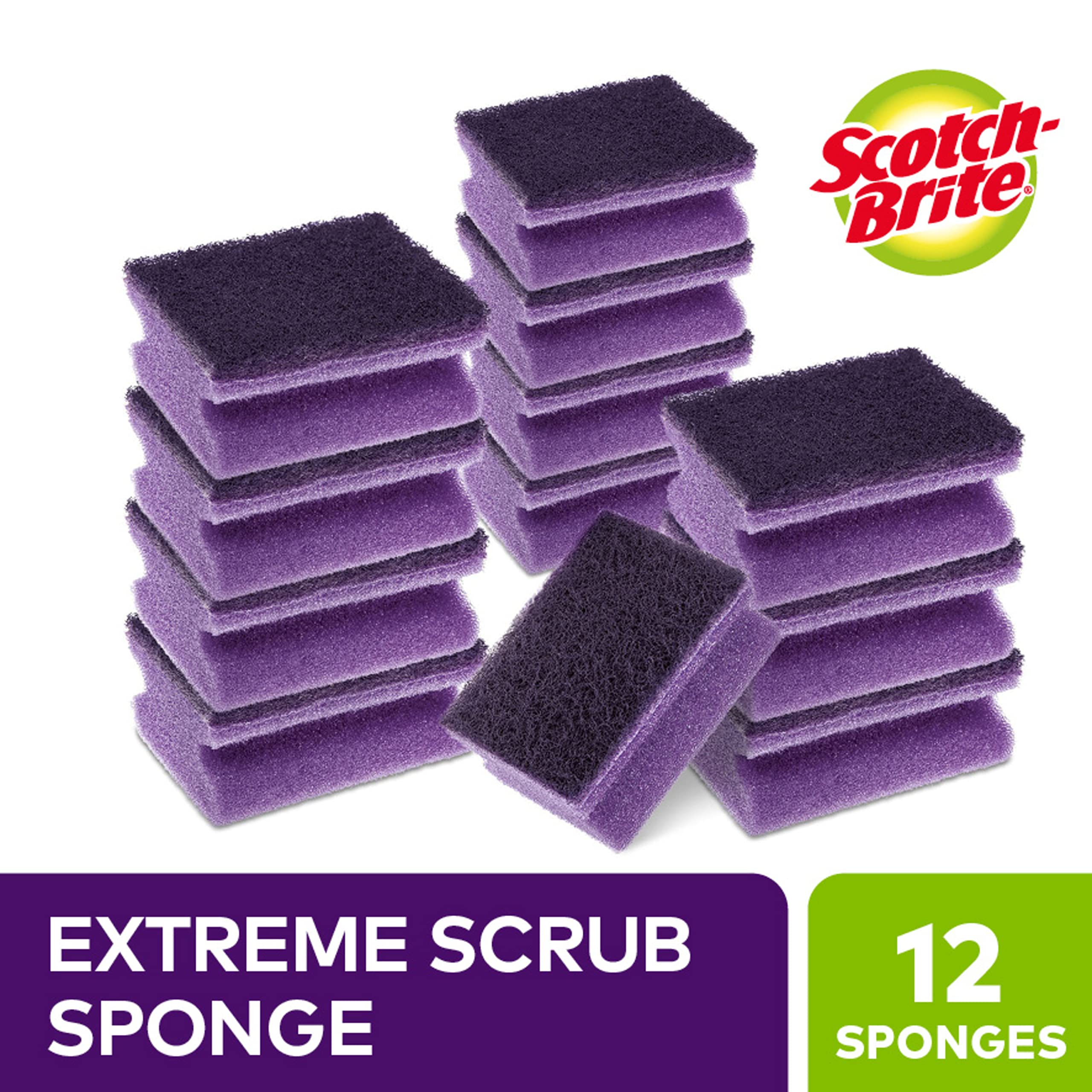 Scotch-Brite Extreme Scrub Sponge - High Performance Scourer for Tough Dirt | 12 Pack 2