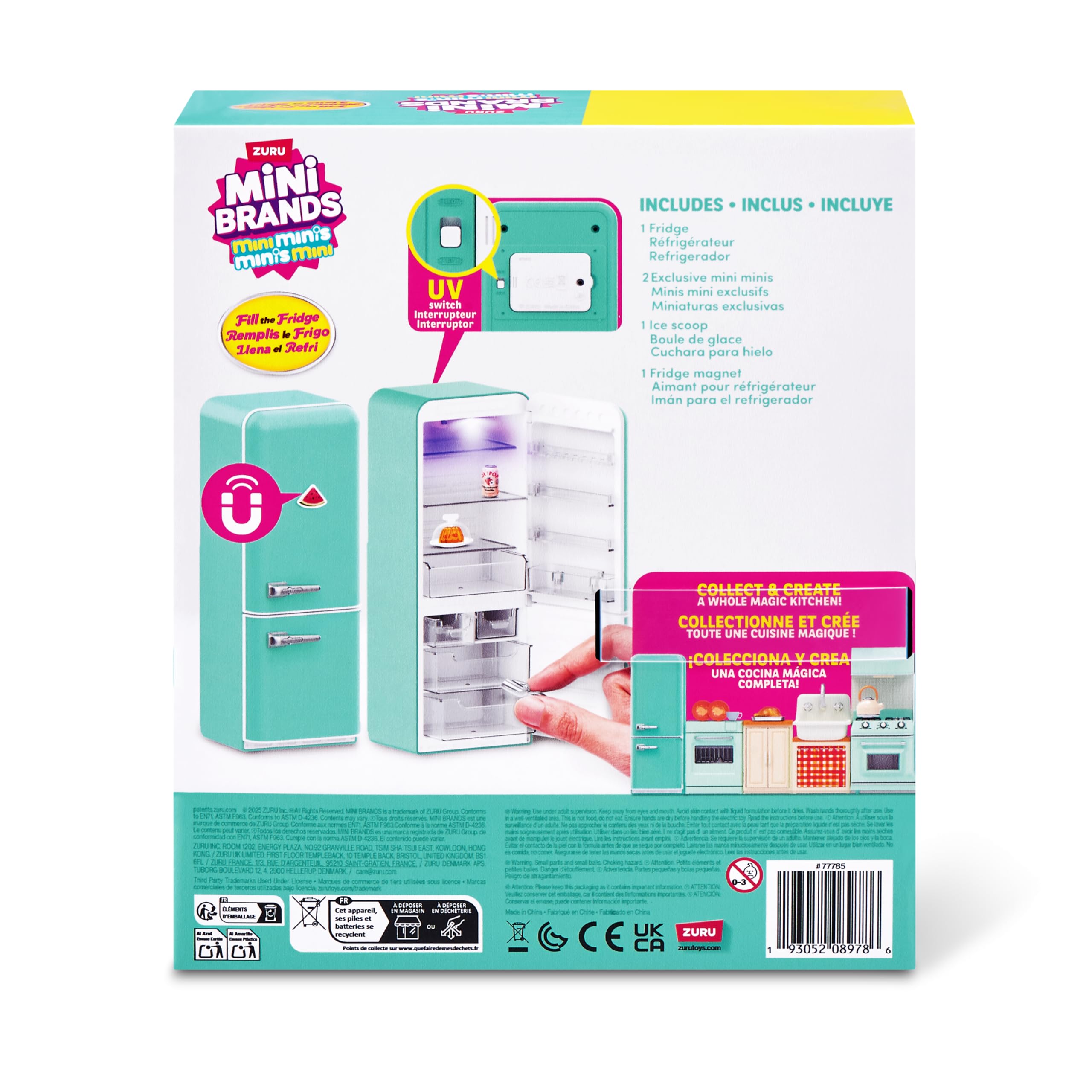 Mini Brands Fill the Fridge S1 Playset with 2pk INT Capsules - Collectible Mini Fridge Toy for Kids 8+ 7