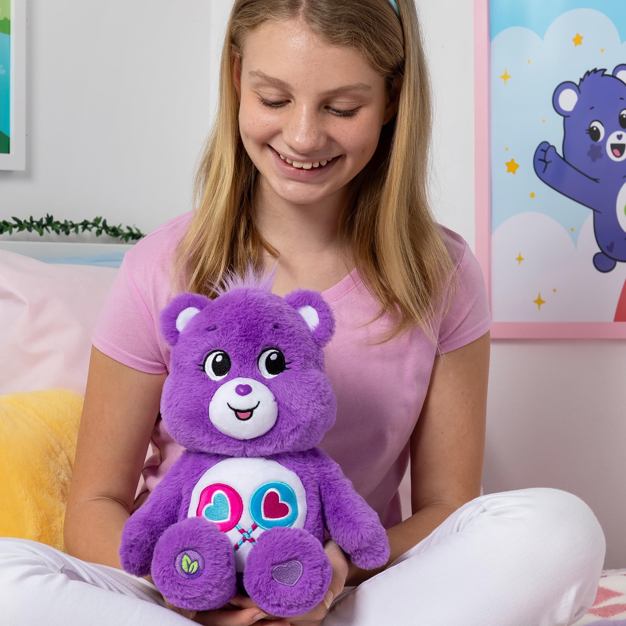 Care Bears Share Bear - 14 Inch Purple Plush Toy for Kids 8