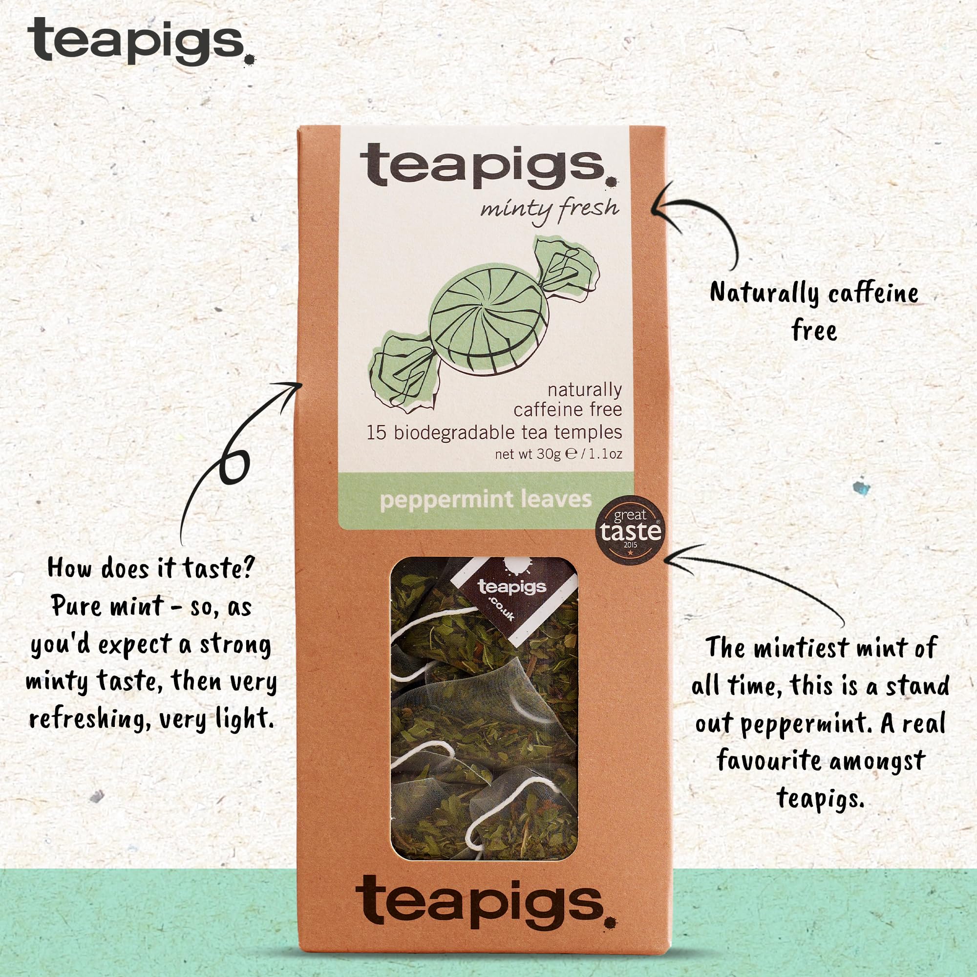 Teapigs Peppermint Herbal Tea Made With Whole Leaves - 15 Tea Temples 8
