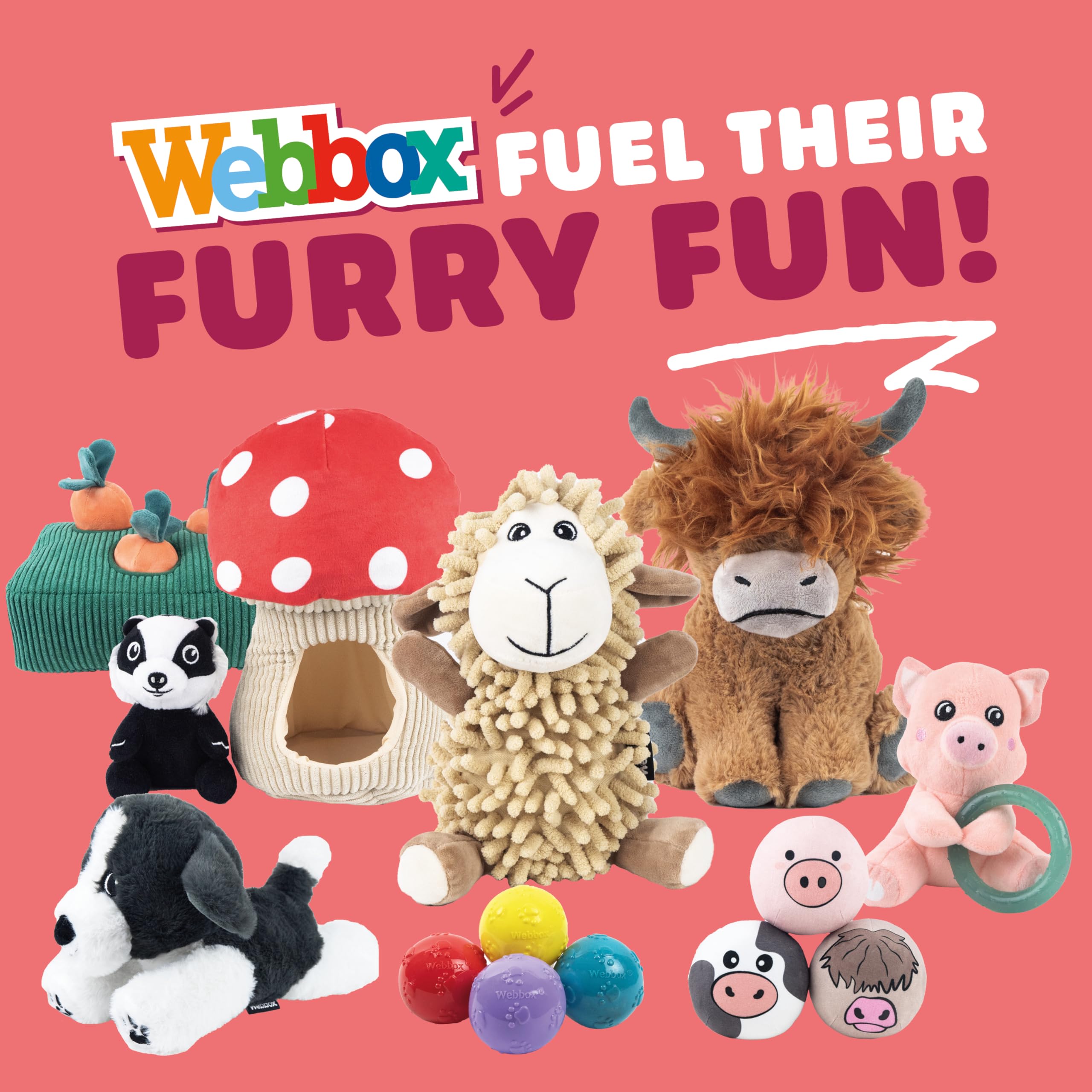 Webbox Fun & Squeaky Balls - 4 Pack for All Breed Sizes | Anxiety Relief | Exercise 7