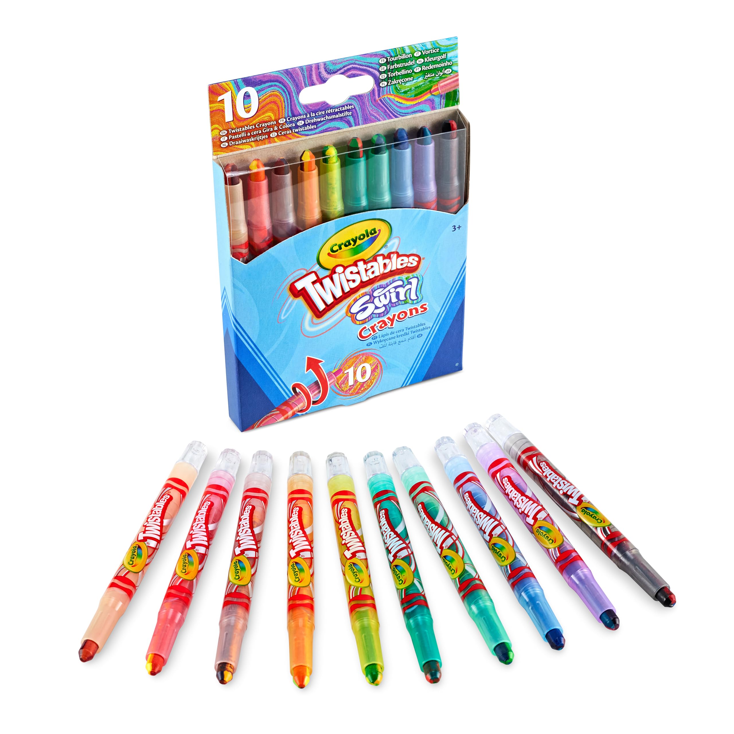 CRAYOLA Swirl Mini Twistable Crayons - Assorted Colours | 4 Colours Per Crayon | Pack of 10 | Ages 3+ 2
