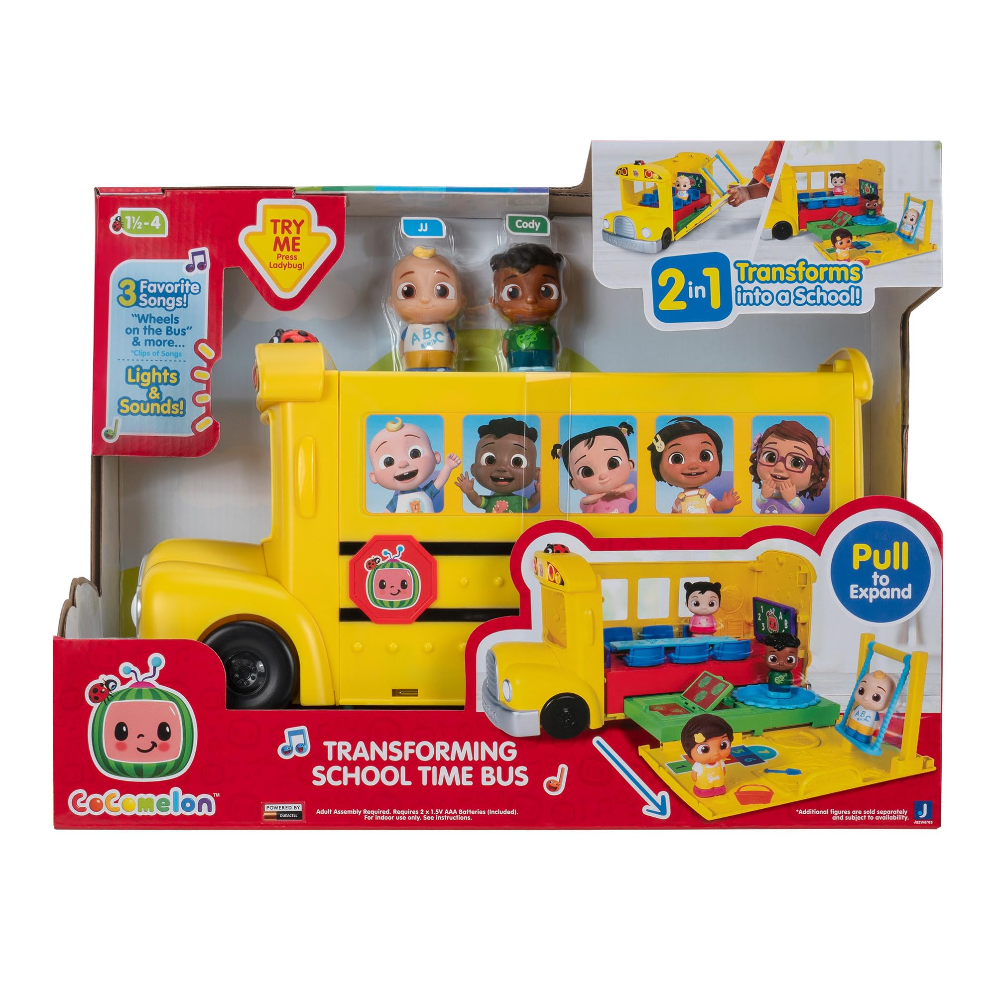 CoComelon Transforming School Time Bus - Lights, Sounds & 3 Songs - 2-in-1 Playset 8