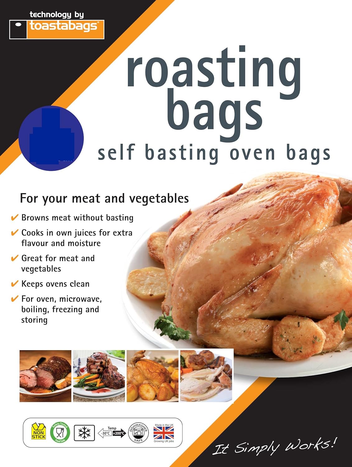 Toastabags Large Roasting Bags 45 x 55 cm - Pack of 50 for Oven, Microwave, Freezing & Storage