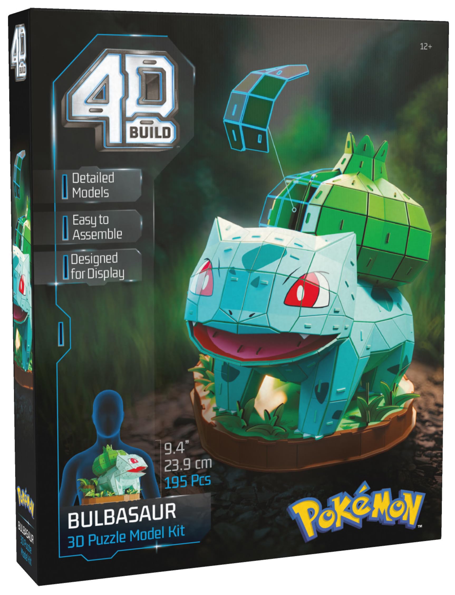 4D Build Pokémon Bulbasaur 3D Model Kit - 195-Piece Building Puzzle for Ages 12+ 3