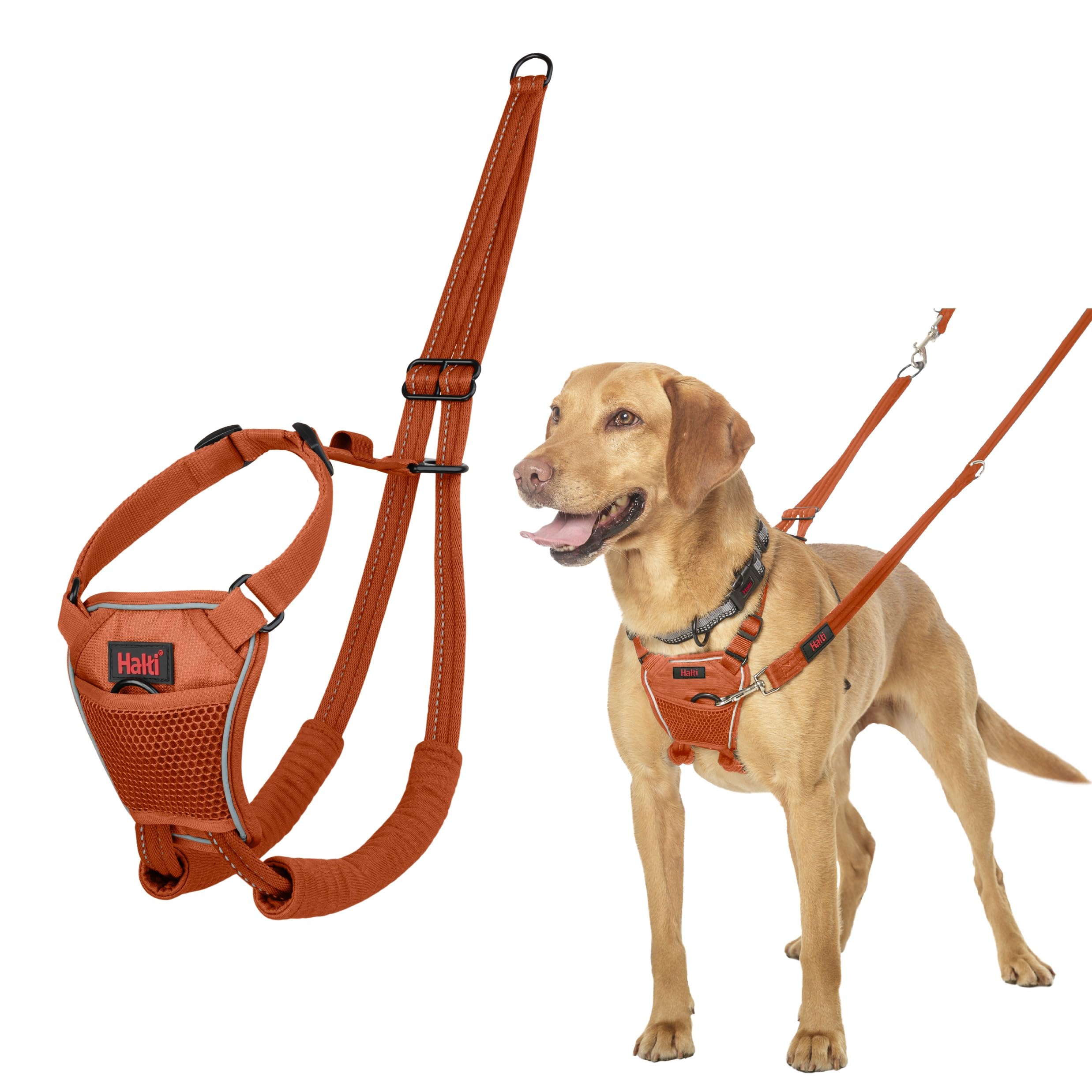 Halti No Pull Harness - Stops Leash Pulling | Adjustable | Size M | Dark Orange 1