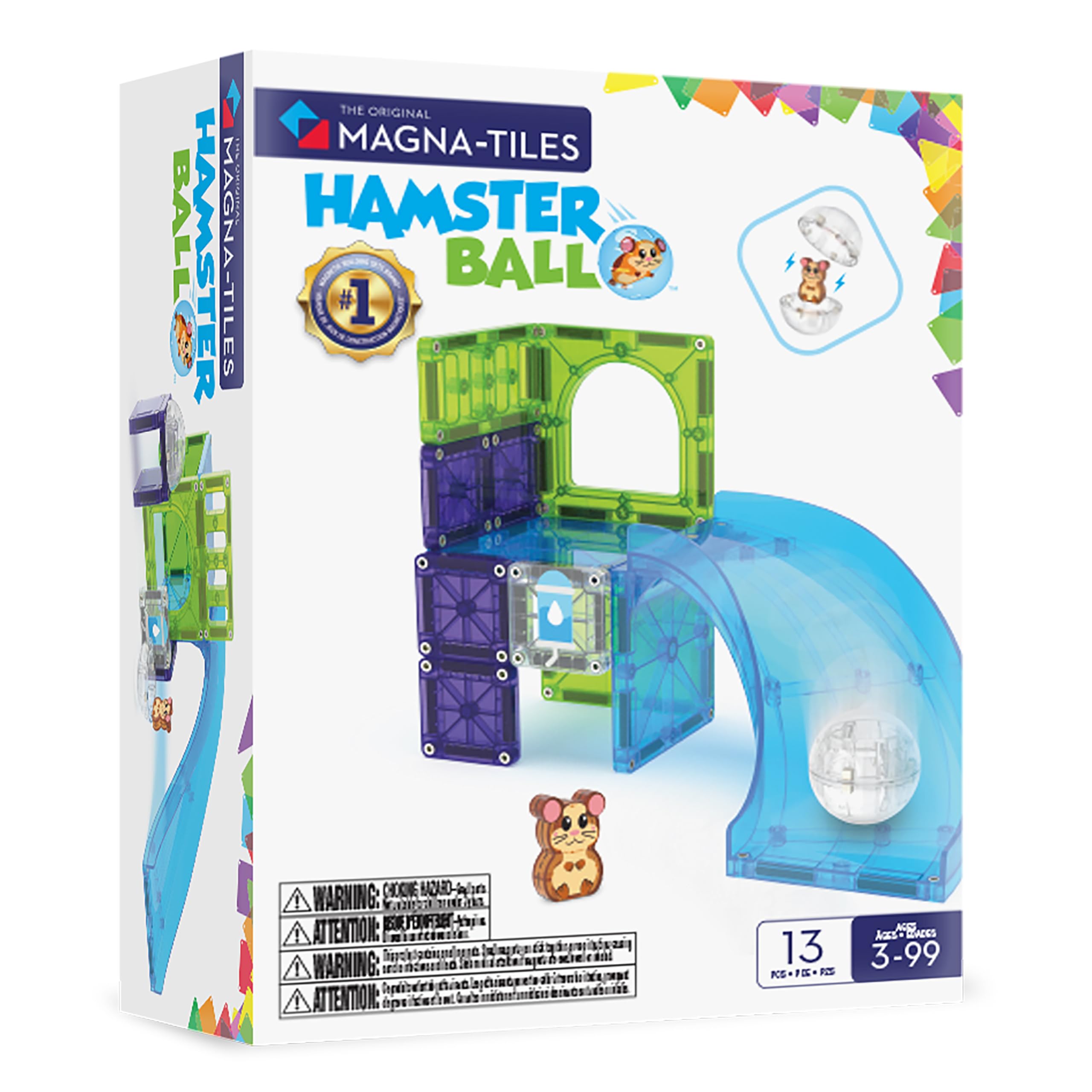 MAGNA-TILES® Hamster Ball 13-Piece Magnetic Construction Set - Rolling Play & Build for Ages 3+