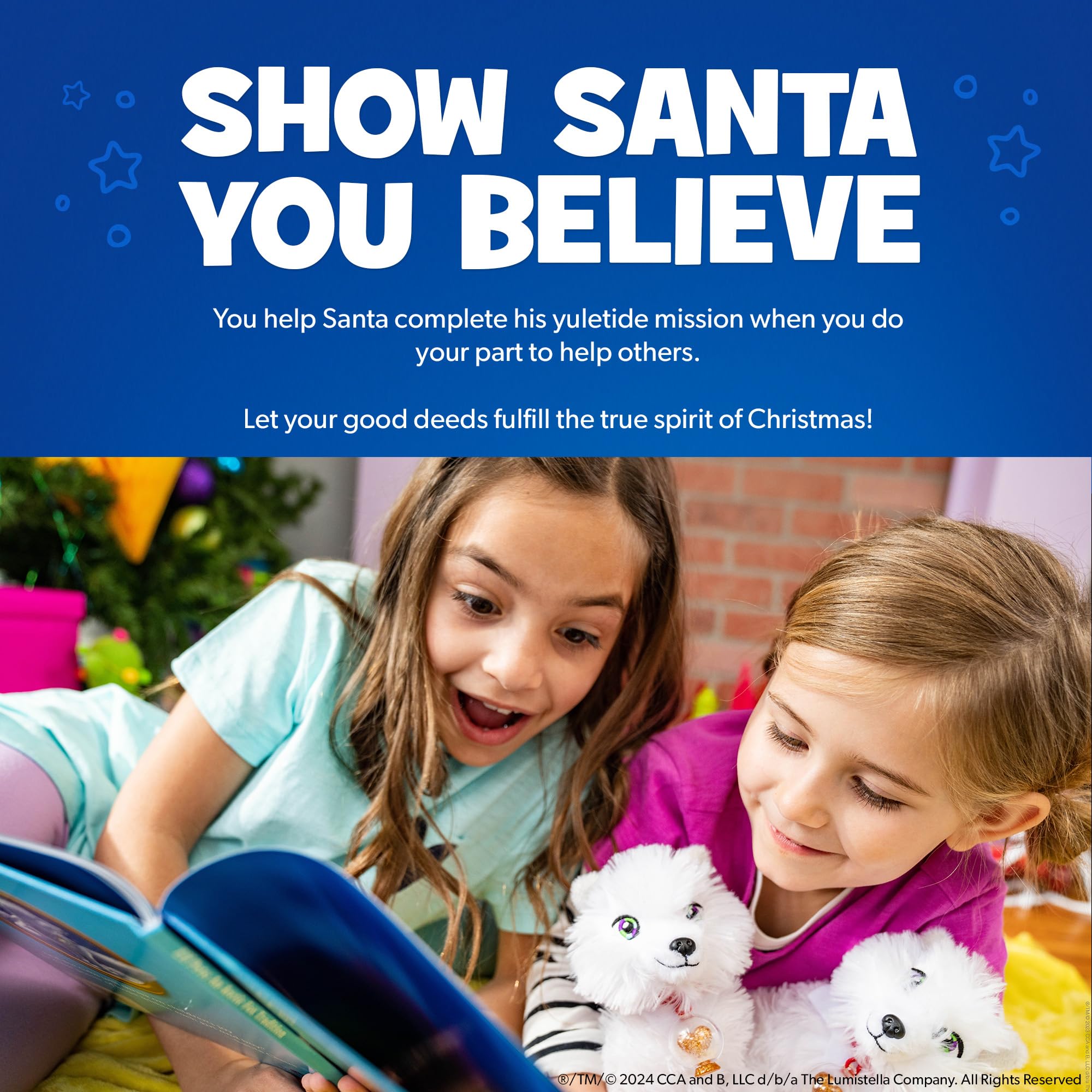 EPFOX Elf Pets Arctic Fox - Plush Stuffed Animal with Storybook & Snow Globe Charm