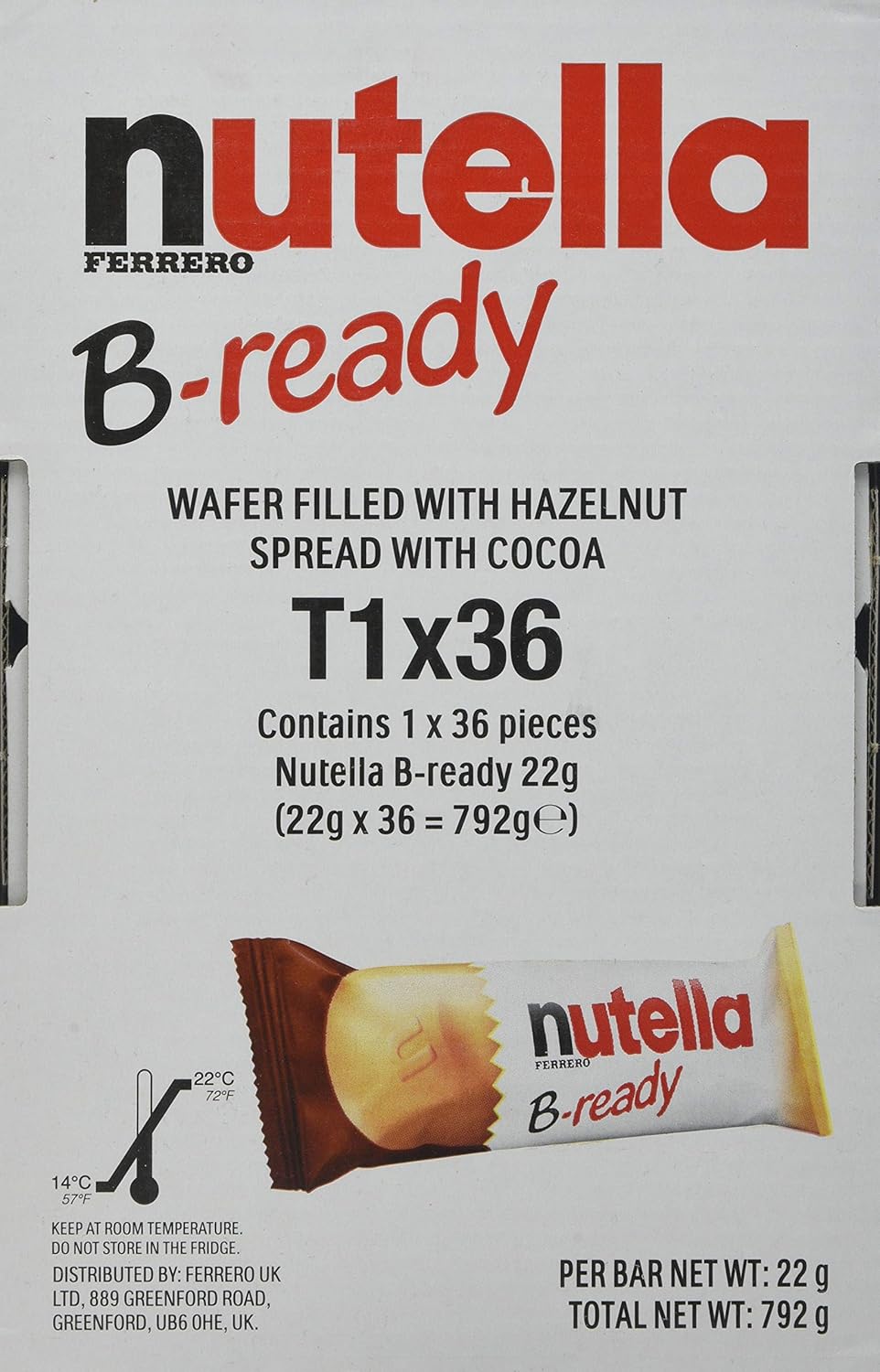 Nutella B-Ready Hazelnut Chocolate Biscuits, 22g, Pack of 36 Individually Wrapped Bars 5