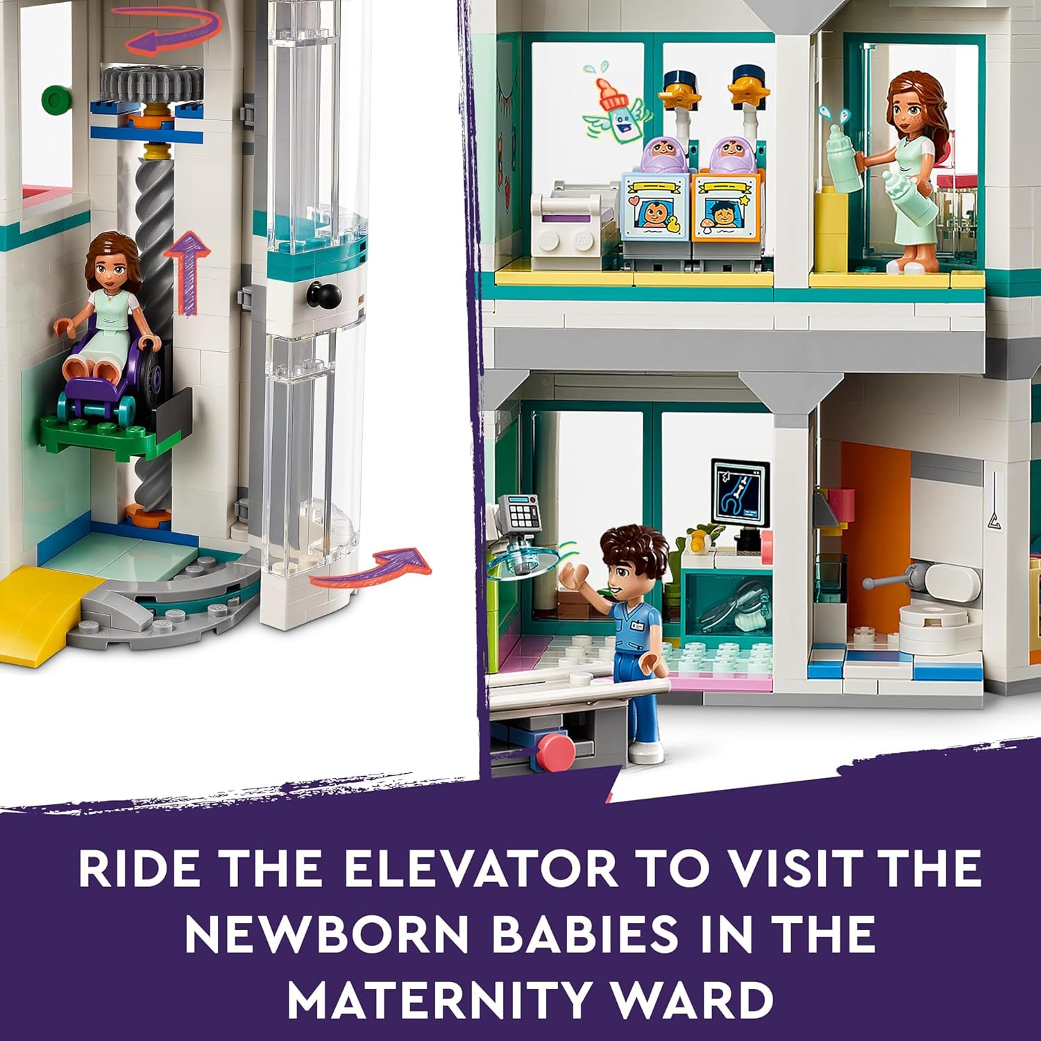 LEGO Friends Heartlake City Hospital Playset with Helicopter - 7+ Year Old Building Toy