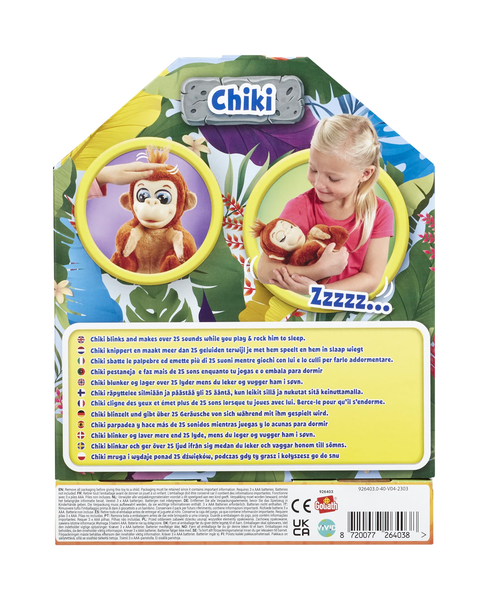 Animagic Chiki the Baby Gorilla - Super Soft Interactive Plush with 14+ Sounds & Movements 8