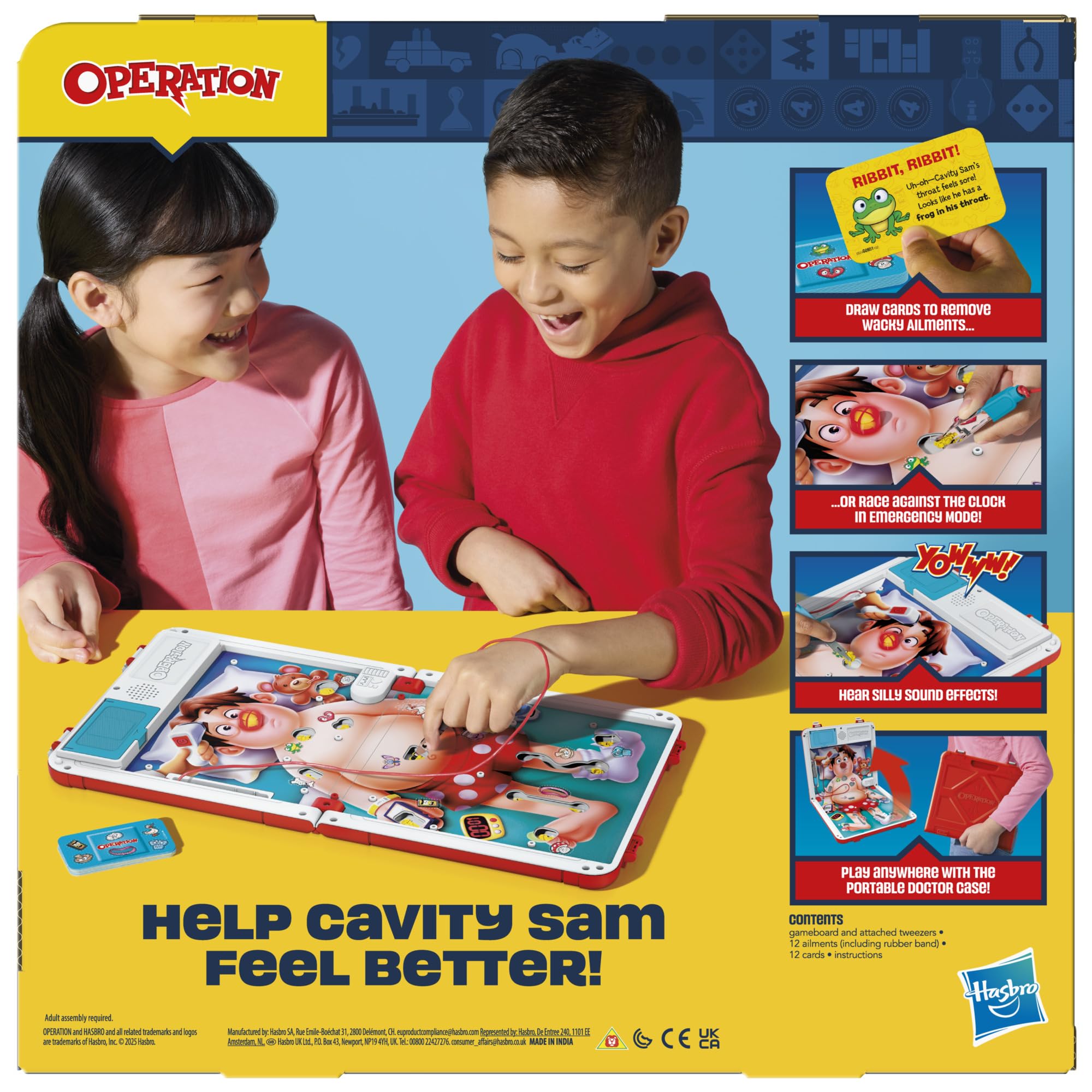 Hasbro Gaming Operation Electronic Board Game with All-in-One Carrying Case 3