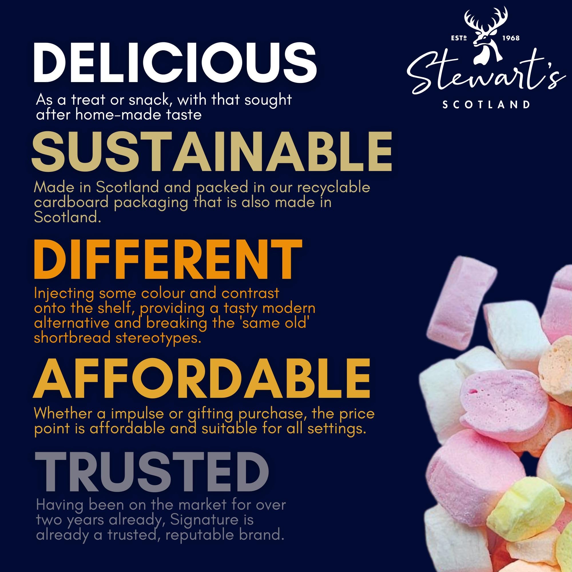 Stewart's Edinburgh Rock Pieces, 125g – Traditional Scottish Sweet with Fruity Flavours