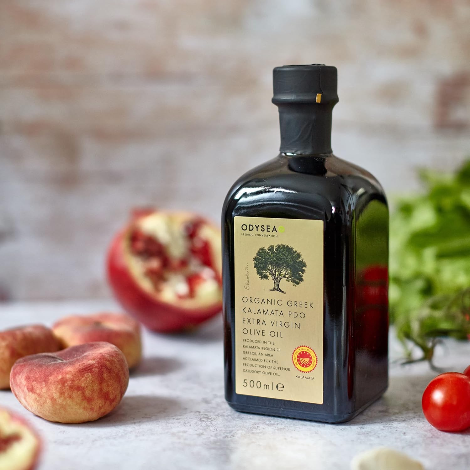 Odysea Organic Extra Virgin Olive Oil, PDO Kalamata EVOO, 500ml Glass Bottle 4