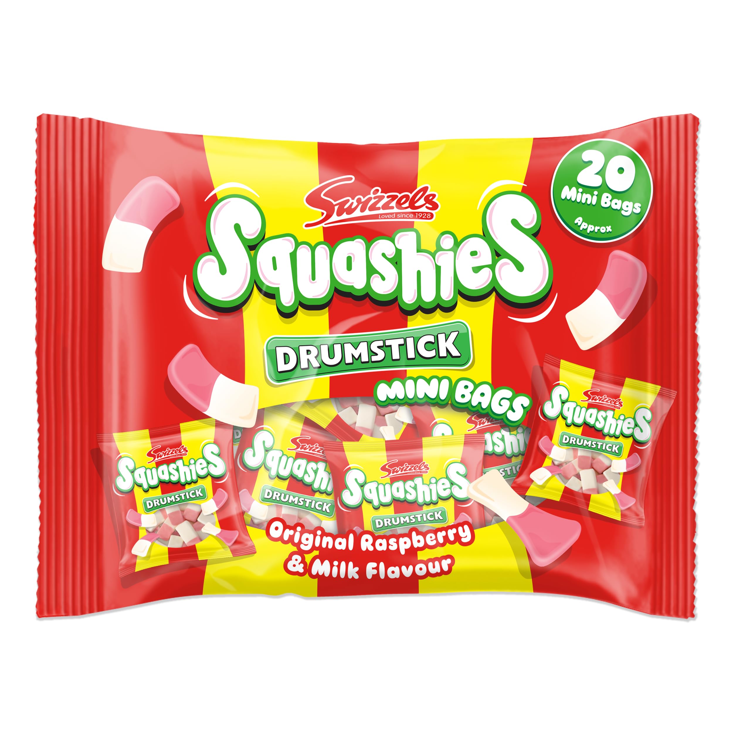 Swizzels Drumstick Squashiest Mini Bags, 280g Multipack 5