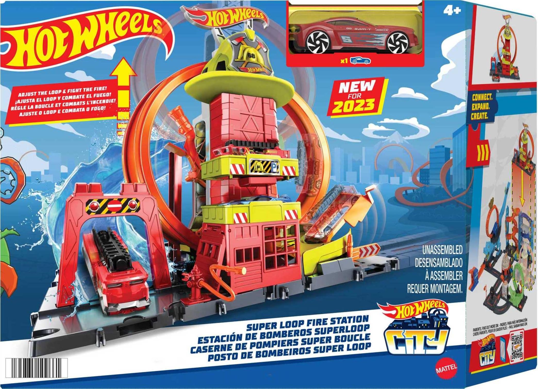 Hot Wheels City Super Loop Fire Station Playset - Stunt & Race Action for Kids 4+ 8