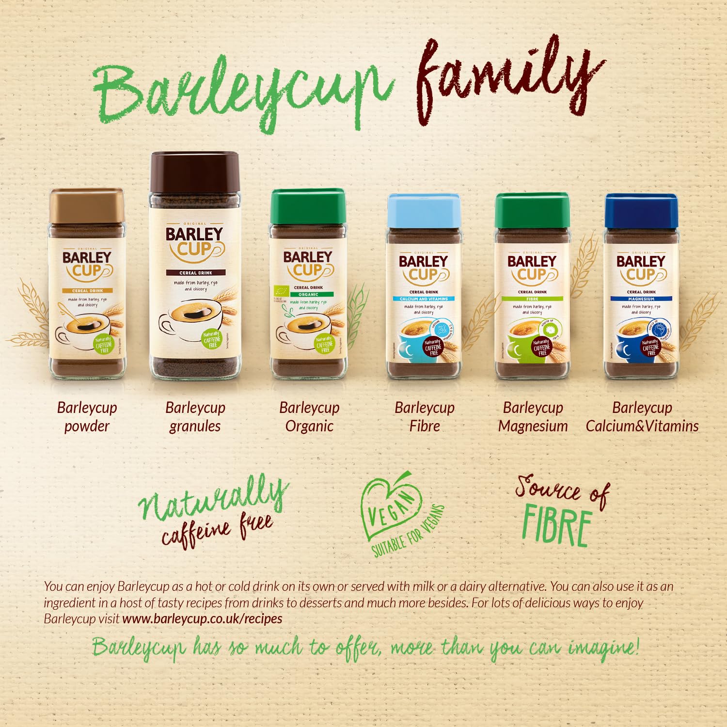 Barleycup Fibre Instant Grain Beverage 100g - High Fibre, Caffeine-Free Coffee Substitute 5