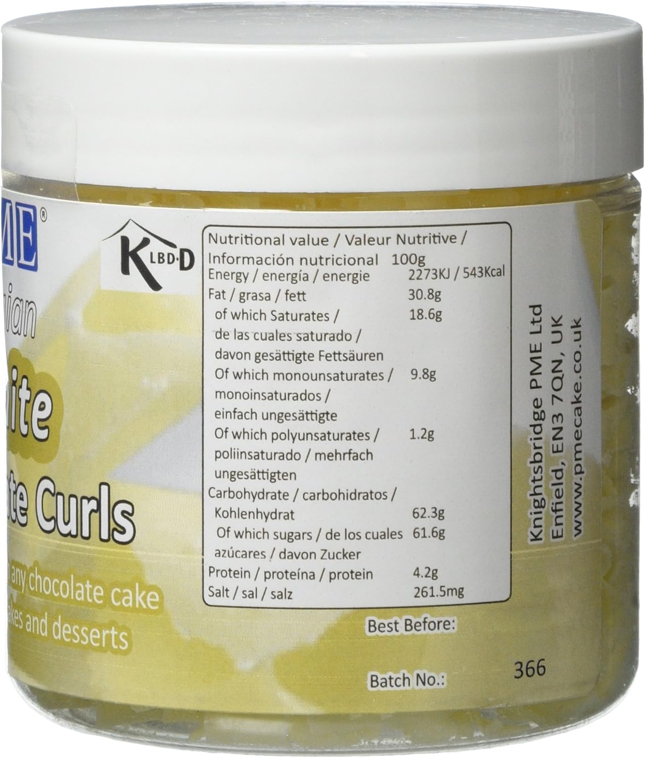 PME - Belgian White Chocolate Curls Baking Decoration 85 g 6