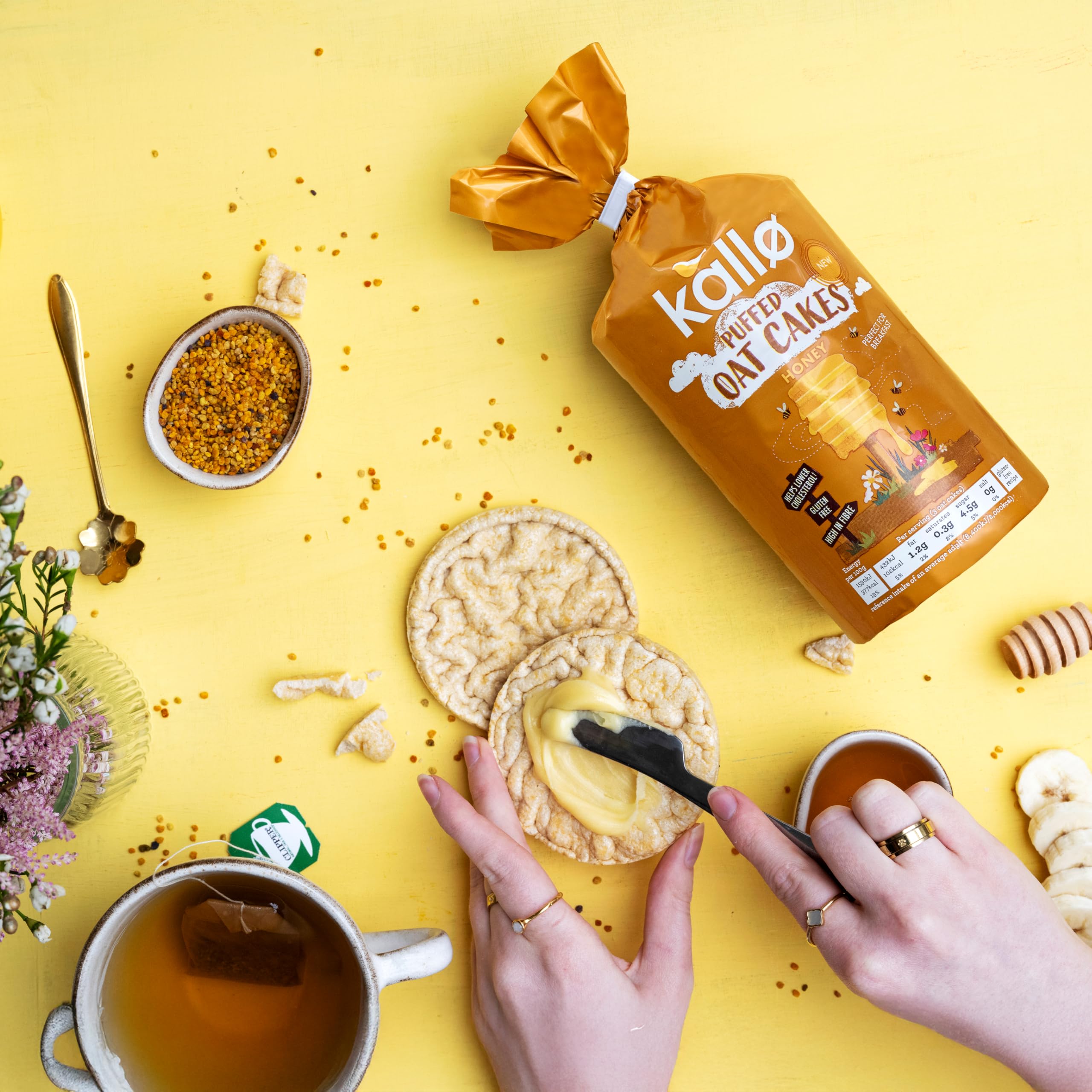 Kallo Honey Puffed Oat Cakes – Gluten-Free, High Fibre, Cholesterol-Lowering Snack 6