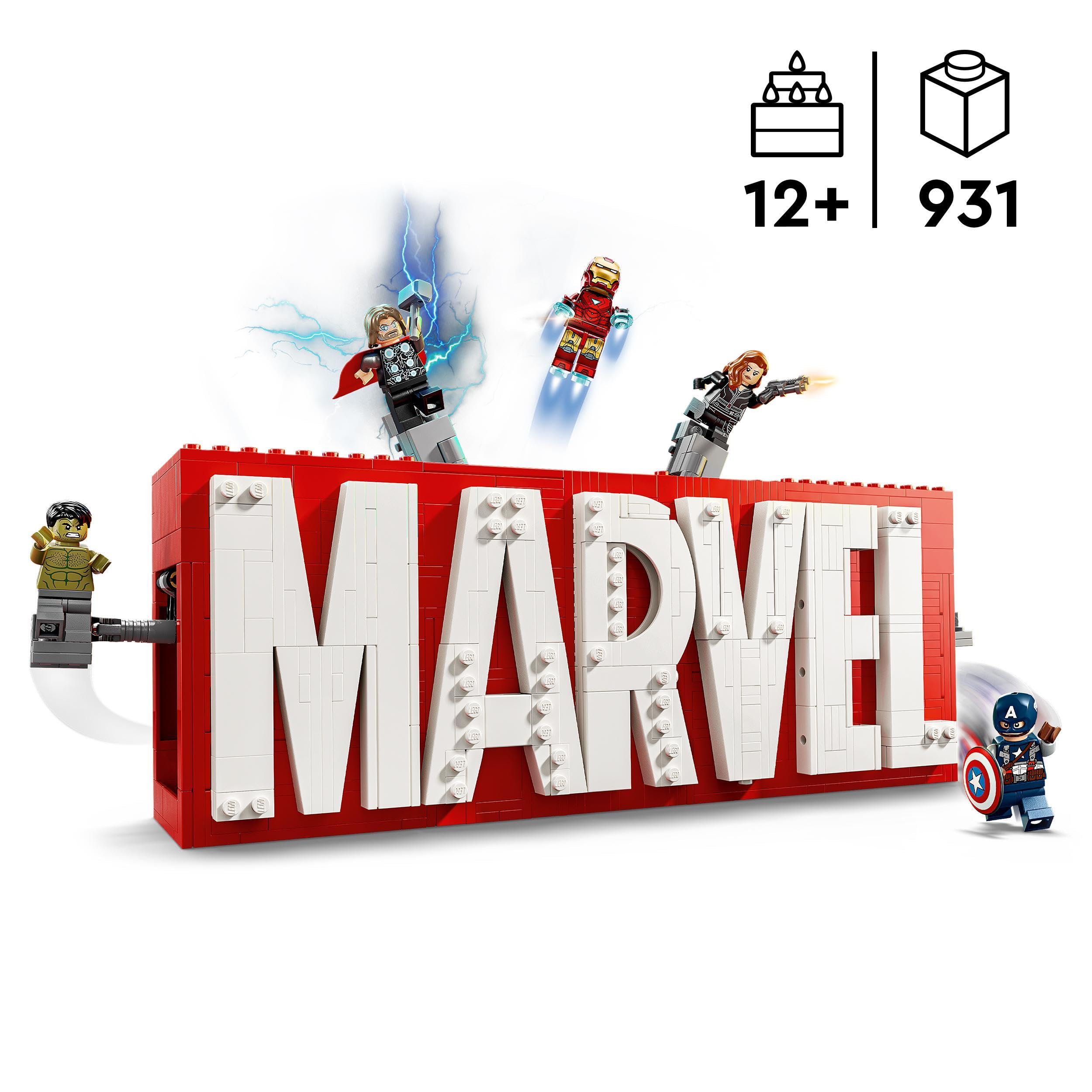 LEGO Marvel: MARVEL Logo & Minifigures - Buildable Super Hero Playset for Ages 12+ 3