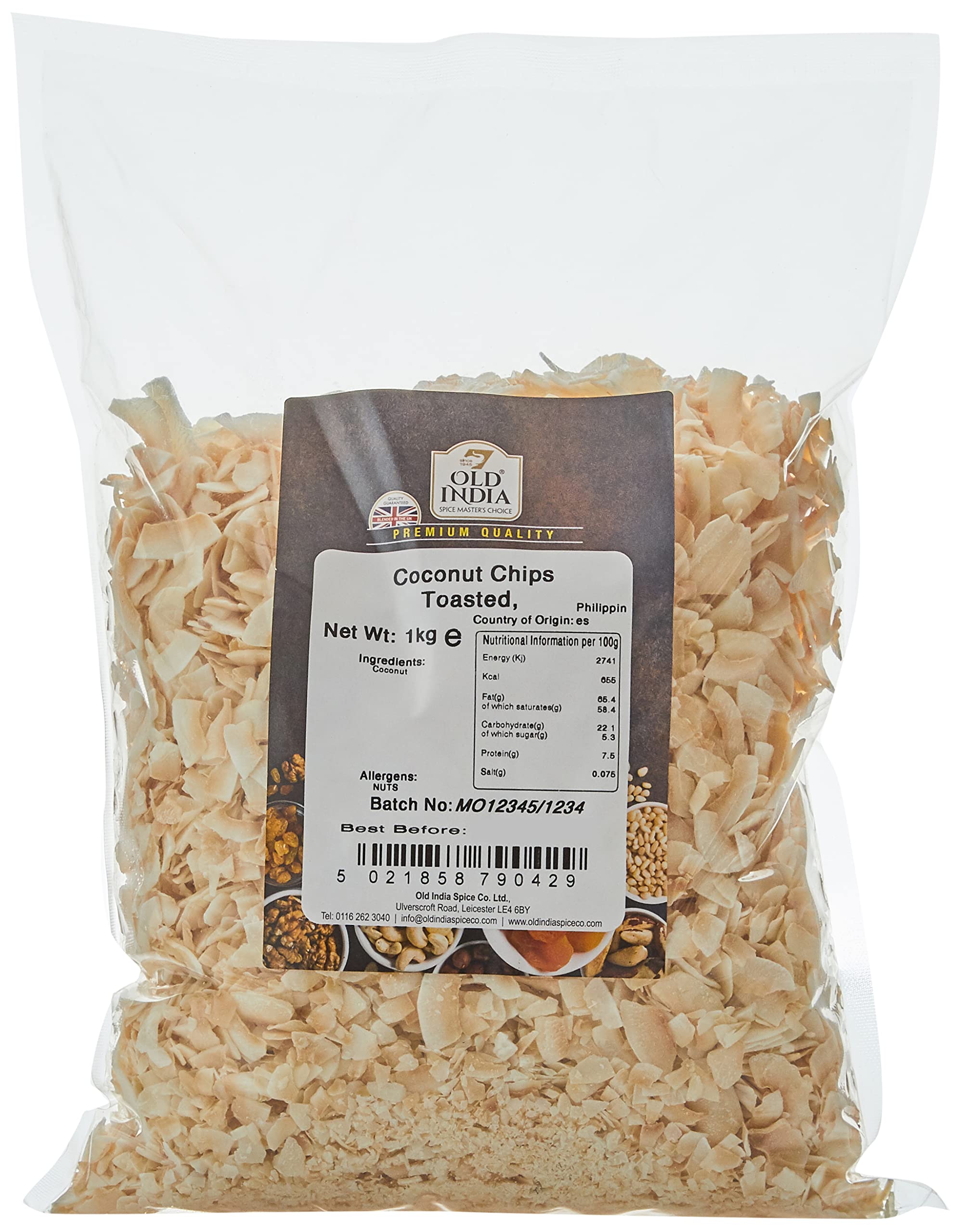 Old India Toasted Coconut Chips - Energy Rich | Protein Source | 1kg Pack