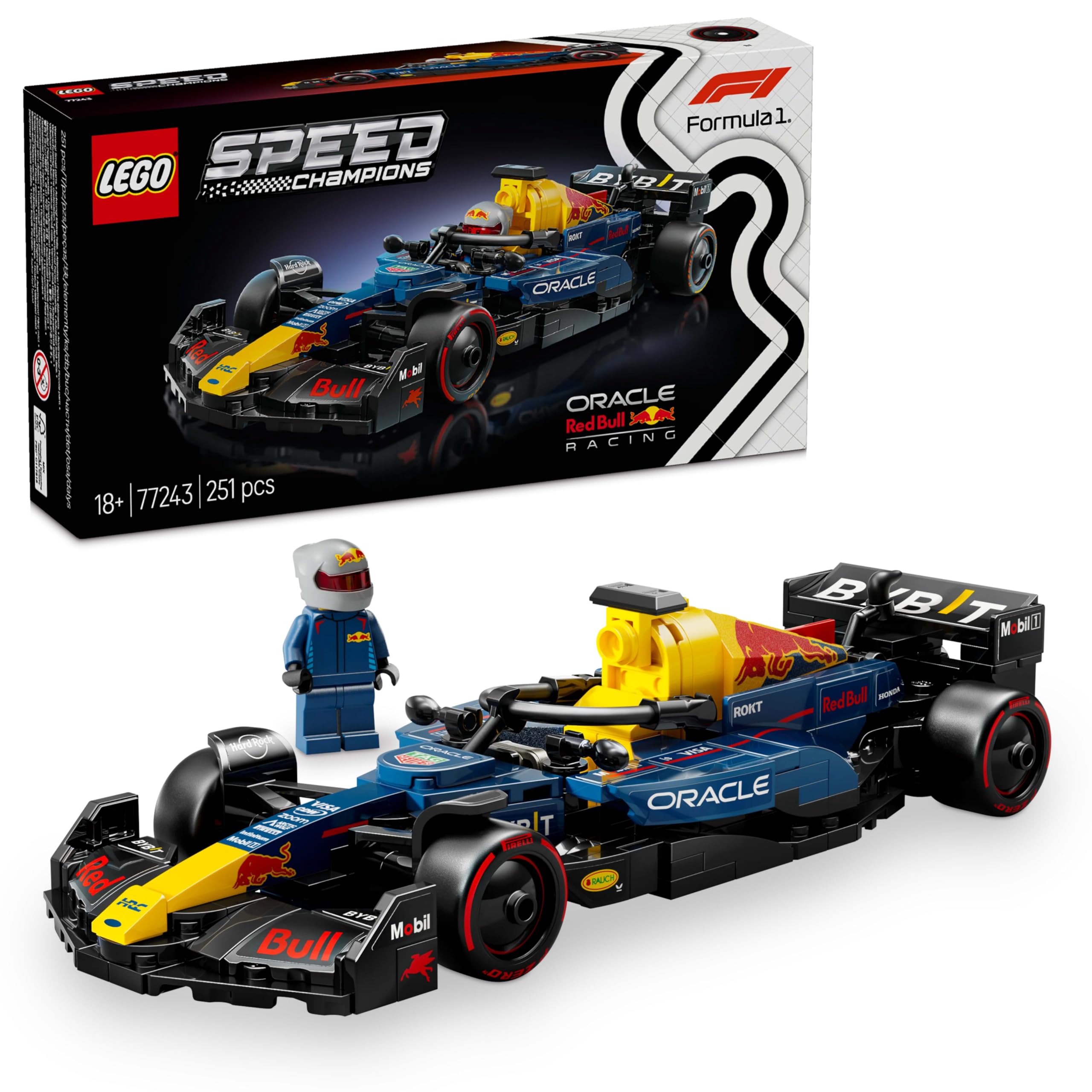 LEGO Speed Champions Oracle Red Bull Racing RB20 F1 Race Car 77243 - Buildable Formula 1 Model with Driver Minifigure for Adults