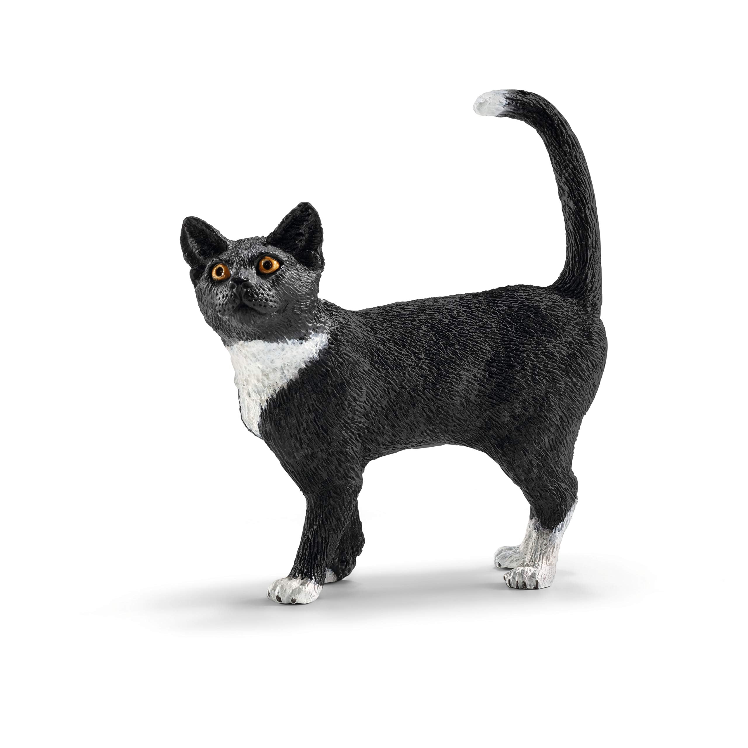 SCHLEICH Cat, Standing - Hand-Painted Farm World Figurine for Imaginative Play (Ages 3+)