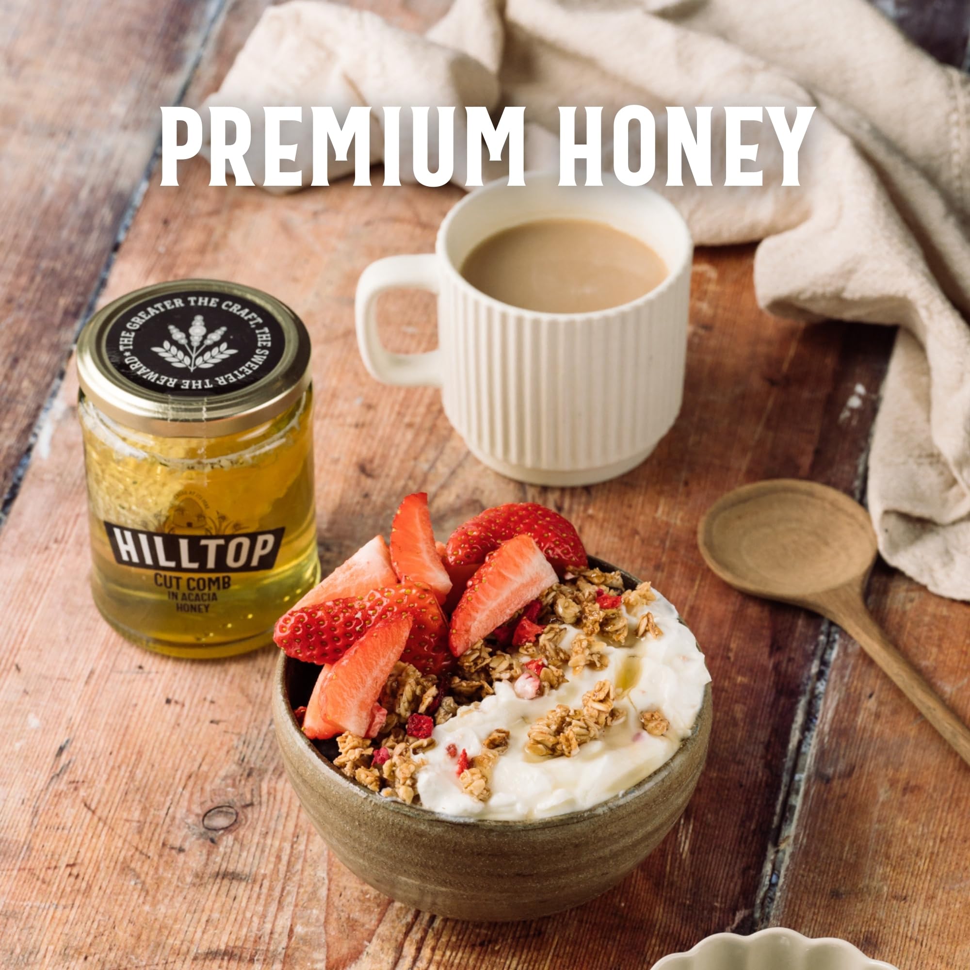 Hilltop Honey - Cut Comb in Acacia Honey 340g 10