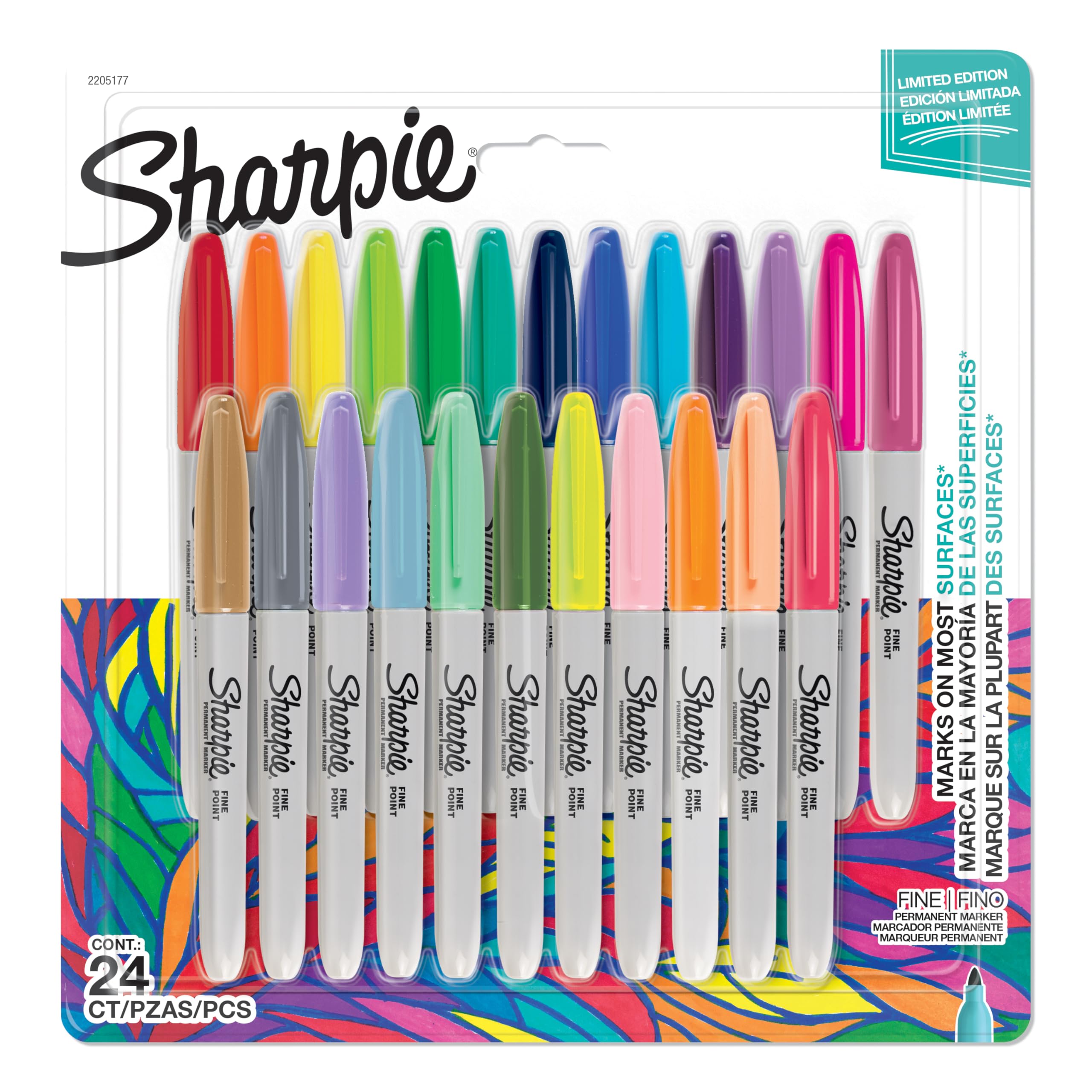 Sharpie Permanent Markers - Fine Point | Assorted Colors | Pack of 24 1