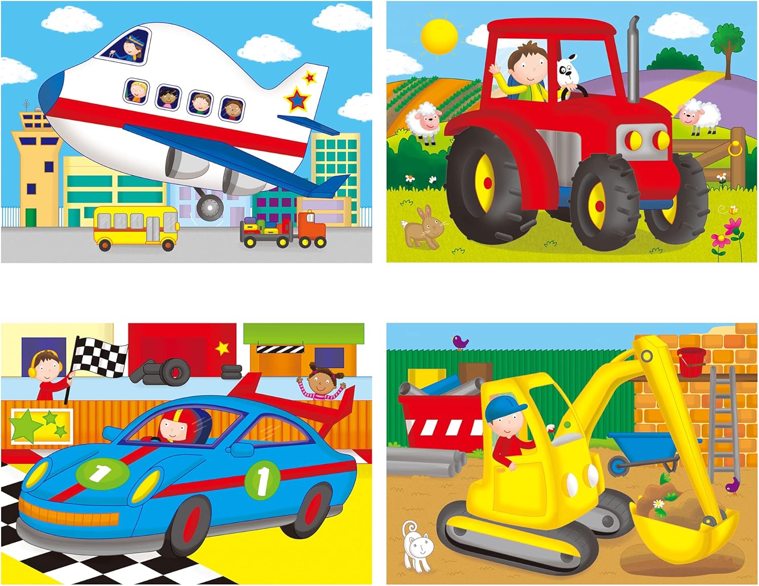 Galt Toys 4 Puzzles in a Box - Vehicles Educational Jigsaw Puzzle Set for Kids 3 Years+ 3