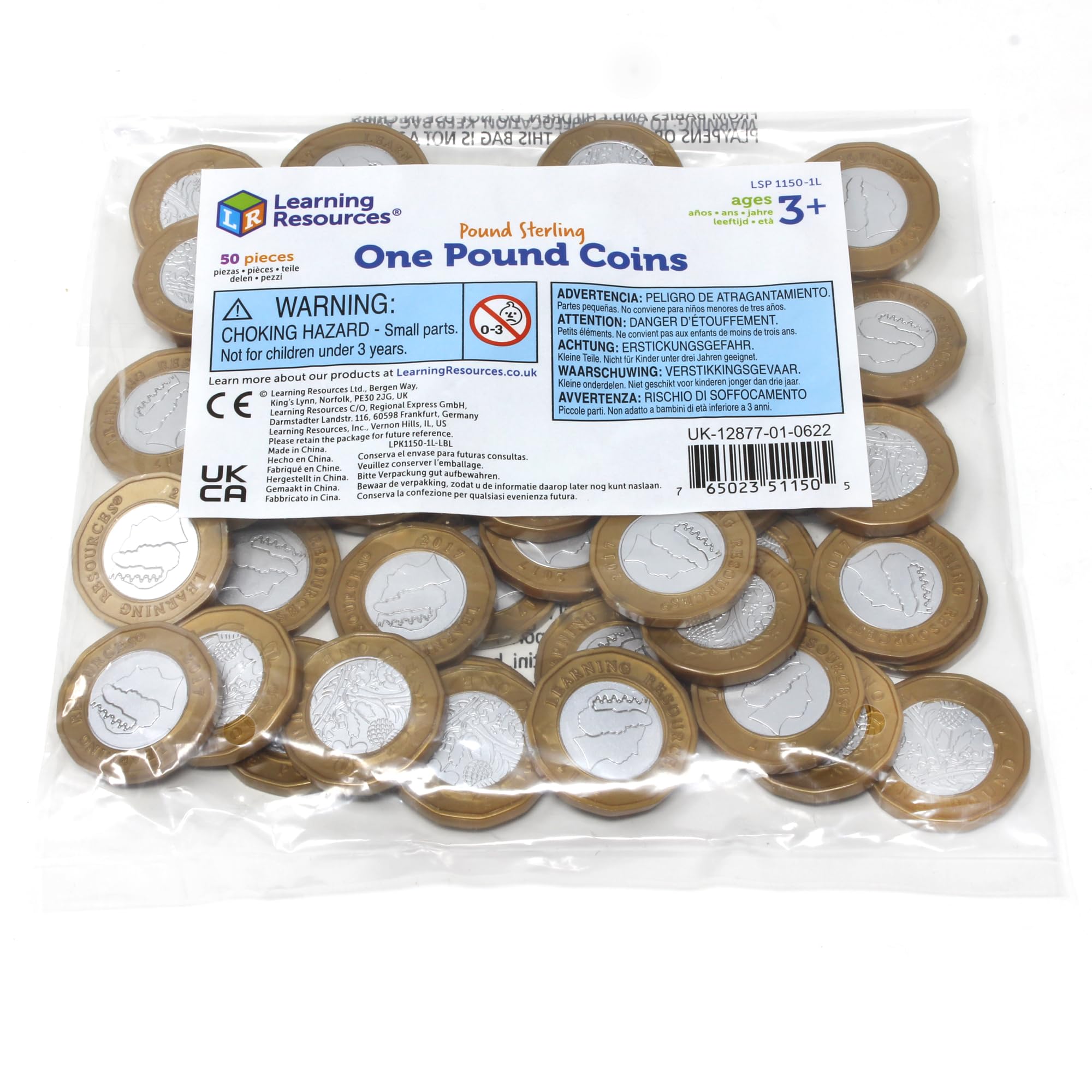 Learning Resources New Design £1 Coin Set - Educational Play Money for Ages 3+ 5