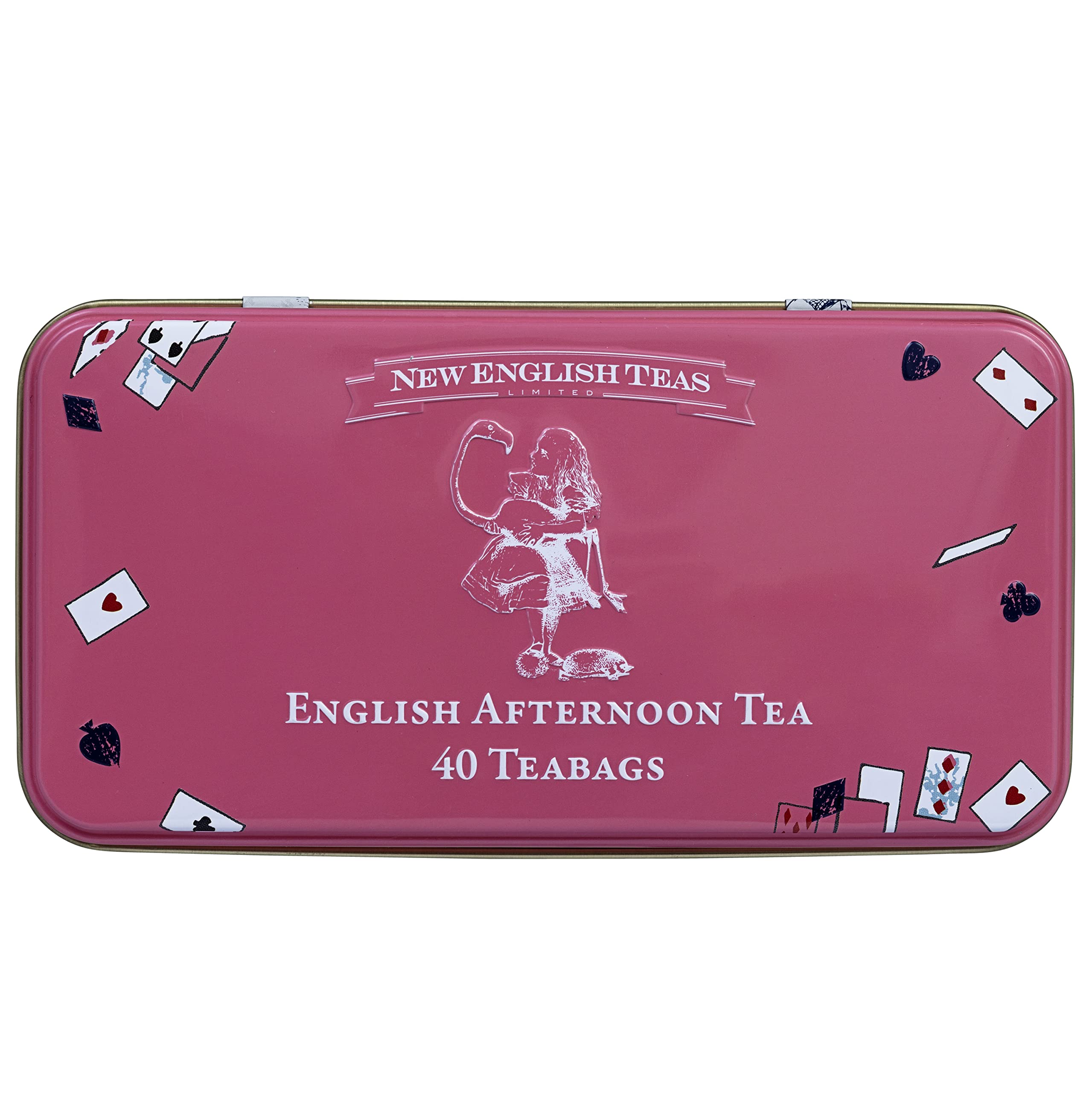 New English Teas - Pink Alice in Wonderland Tea Caddy with 40 English Afternoon Tea Bags 3