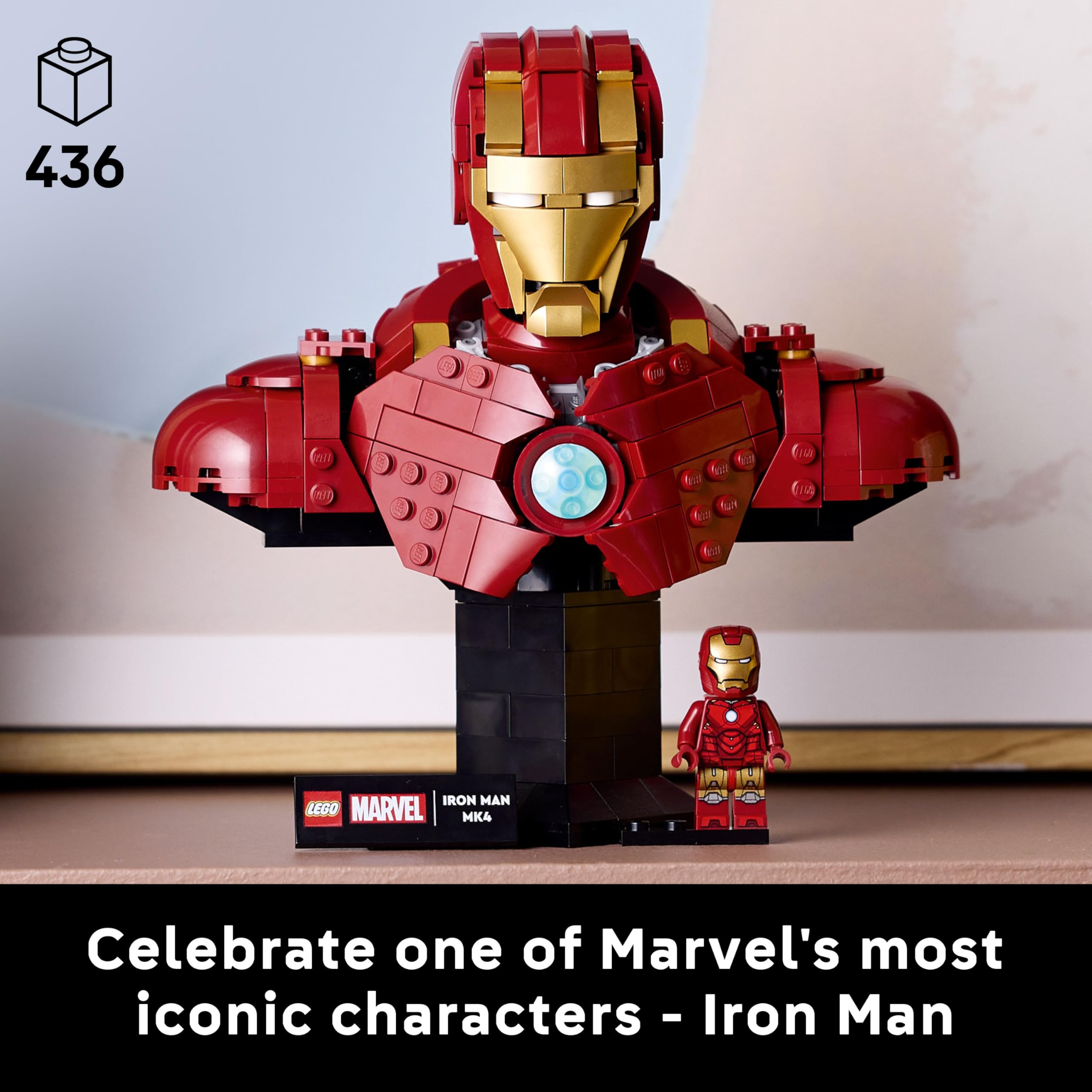 LEGO Marvel Iron Man MK4 Bust 76327 Building Set for Adults | 436 Pieces | Ages 18+