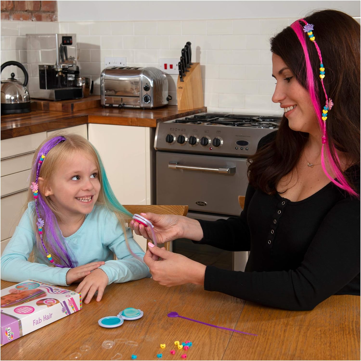 Galt Fab Hair Hair Chalk Kit with Extensions and Beads for Kids 3