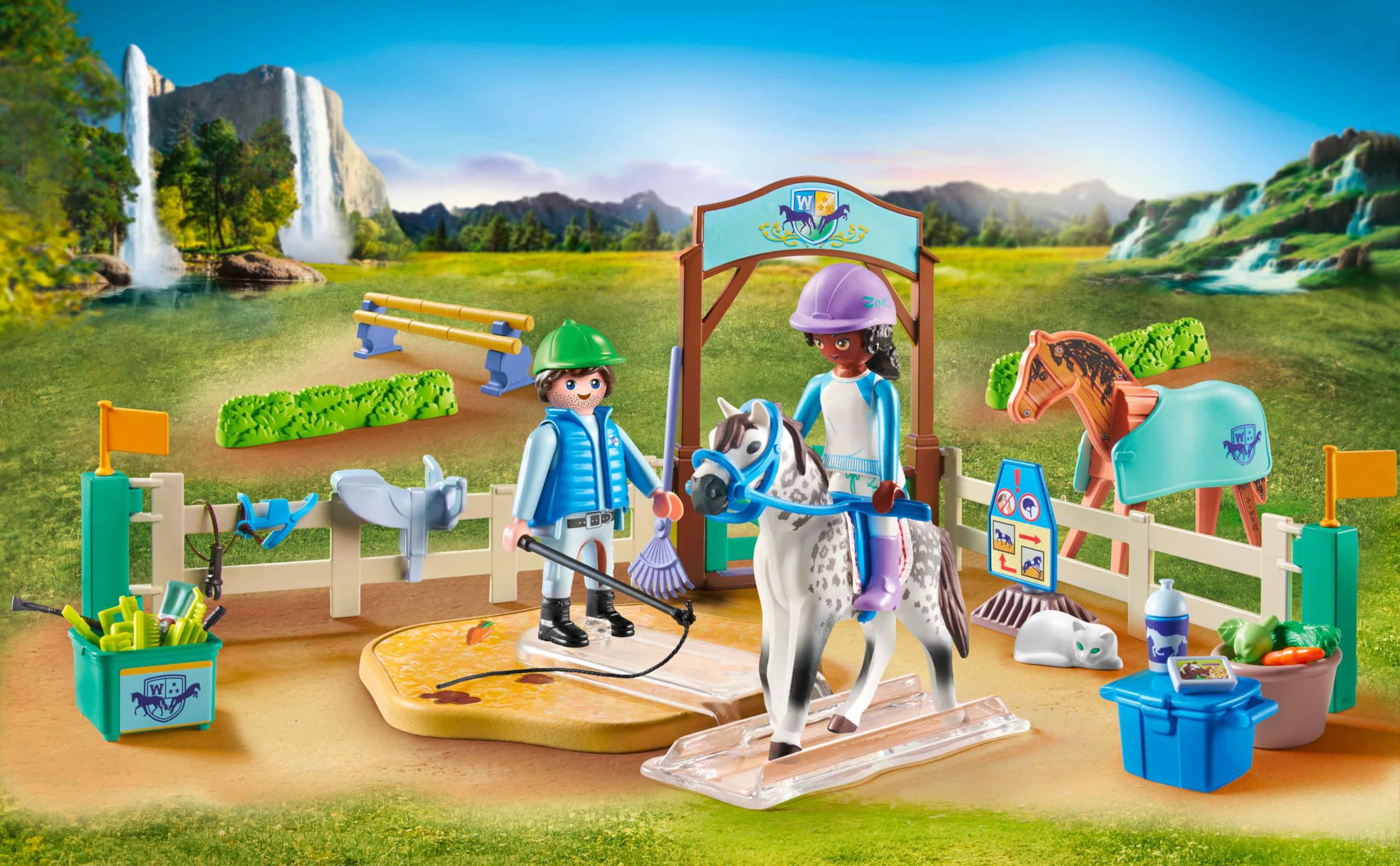 Playmobil 71637 Horses of Waterfall: Modern Riding School Playset for Kids 5+ 9