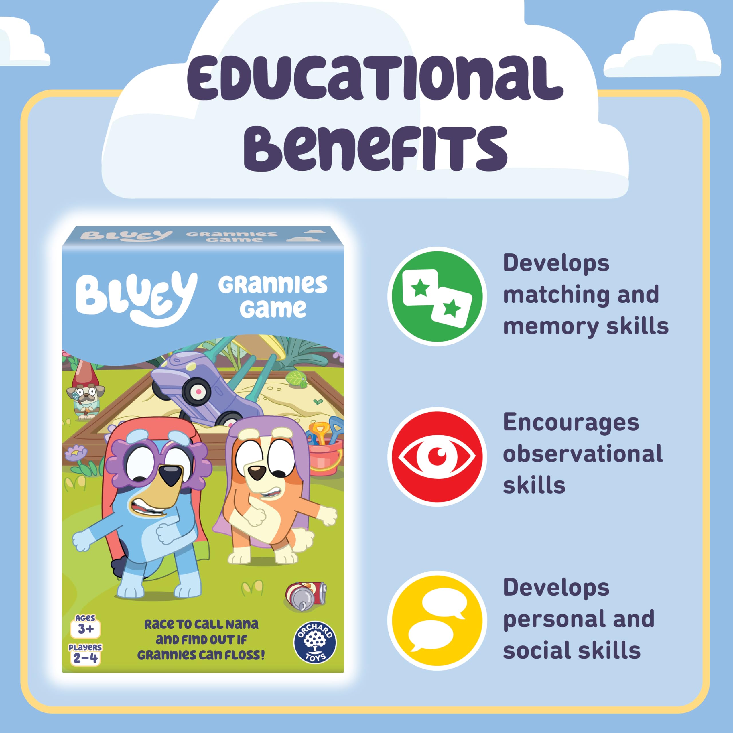 Orchard Toys Official Bluey Grannies Matching and Memory Game for children age 3